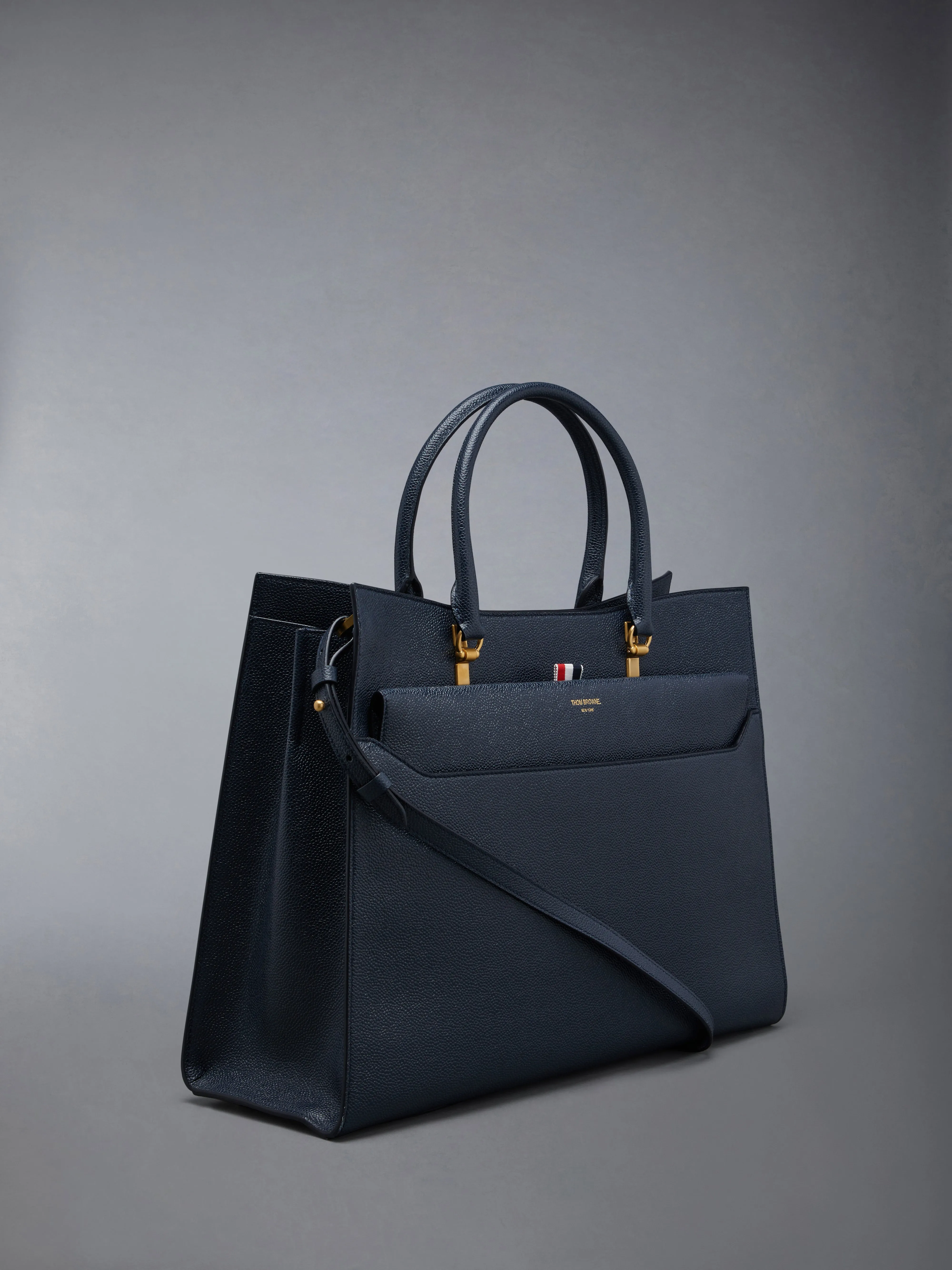 Pebble Grain Leather Large Duet Tote sold by Thom Browne product image thumbnail 2