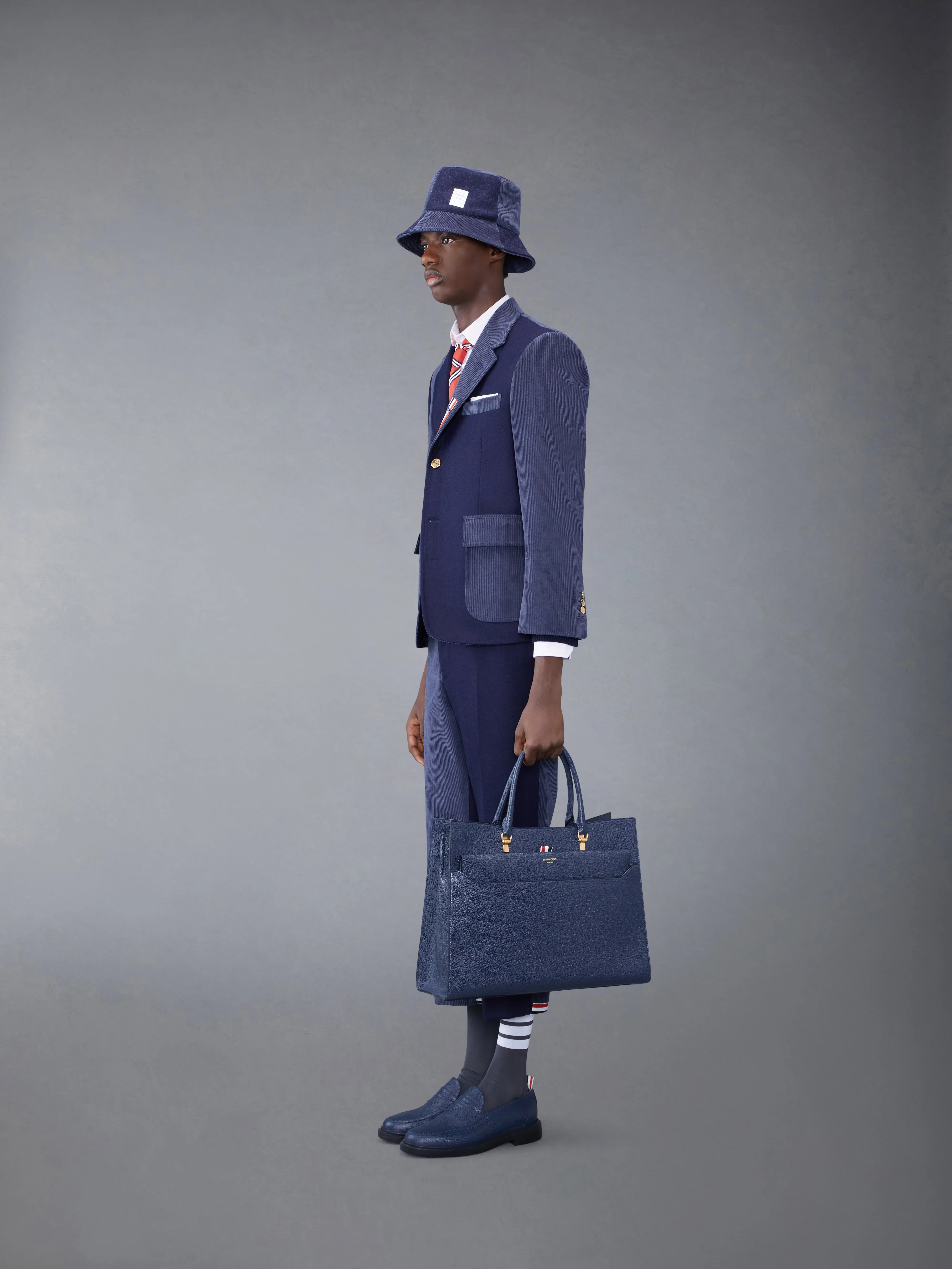 Pebble Grain Leather Large Duet Tote sold by Thom Browne product image thumbnail 4