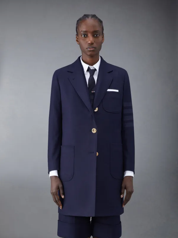 Flannel 4-Bar Sack Overcoat sold by Thom Browne