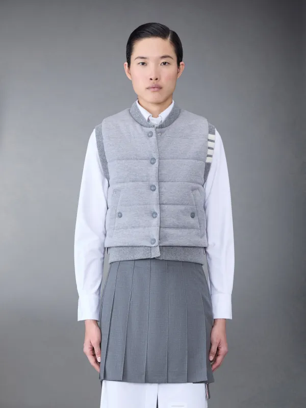 FINE MERINO AND JERSEY REVERSIBLE DOWN 4-BAR VEST sold by Thom Browne
