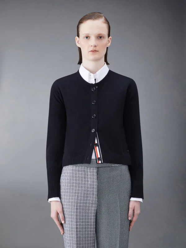 Cashmere Cropped Crew Neck Shell Top sold by Thom Browne