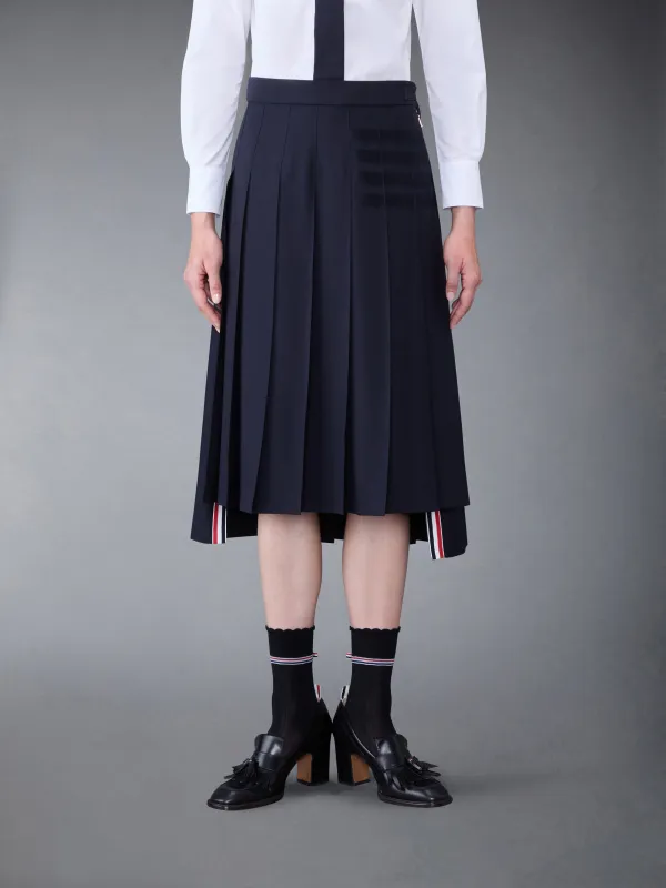 Plain Weave 4-Bar Dropped Back Pleated Skirt sold by Thom Browne