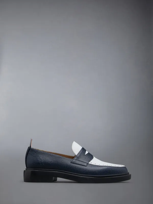 Pebble Grain Leather Penny Loafer sold by Thom Browne