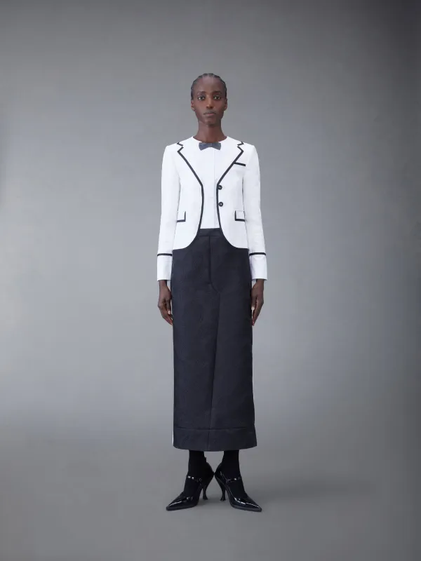 Paisley Scuba Trompe L'oeil Classic Tuxedo Dress sold by Thom Browne