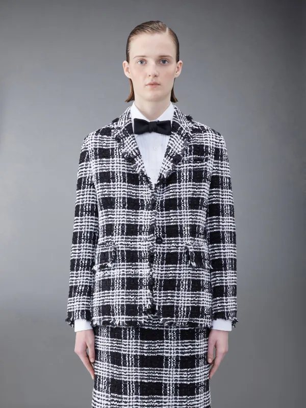 Prince of Wales Chenille Tweed Frayed Classic Sport Coat sold by Thom Browne