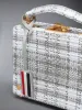 Tartan Tweed Woven Chain Micro Attache Case sold by Thom Browne