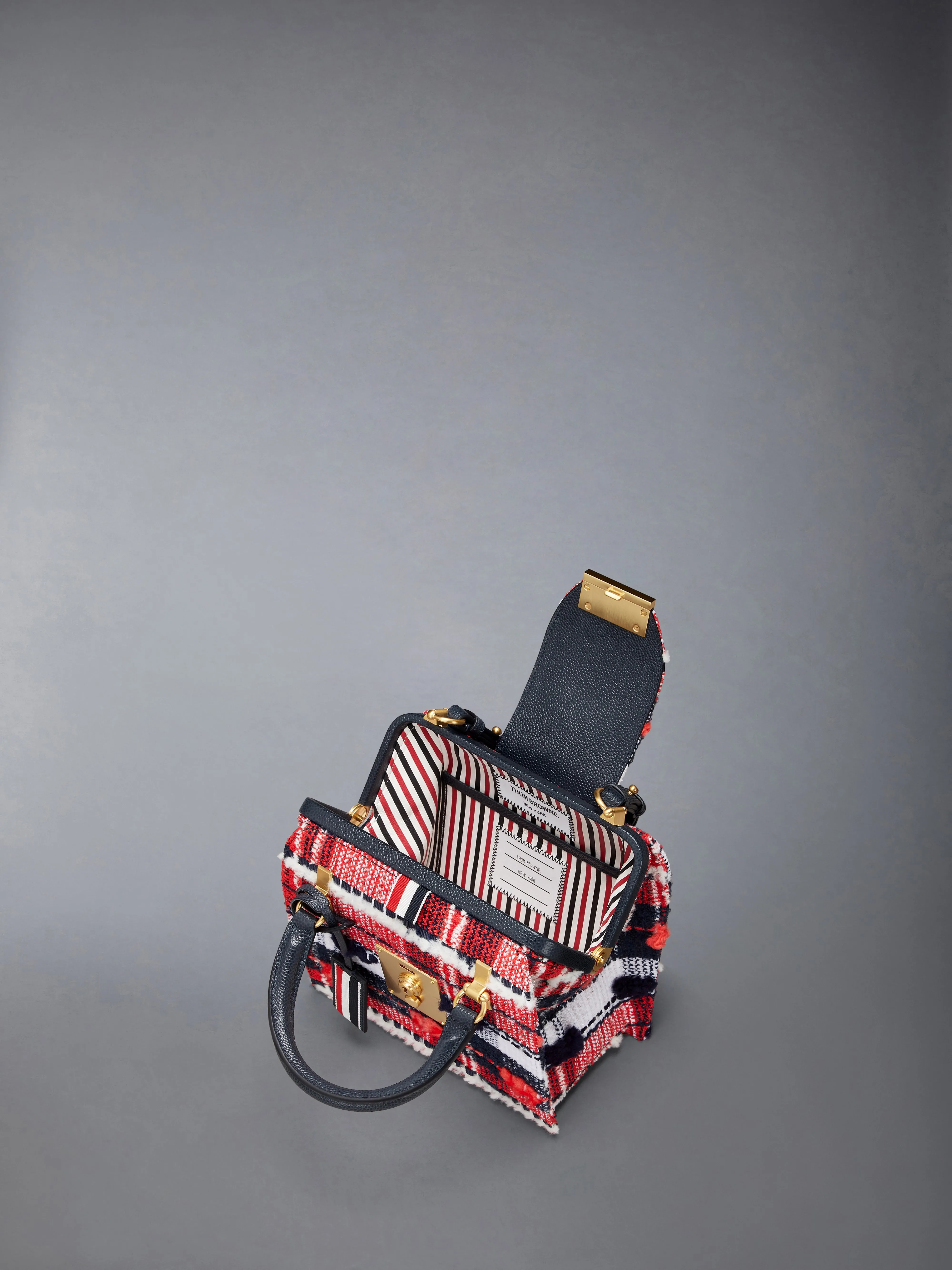 MRS. THOM MINI BAG IN MADRAS CHECK POUF TWEED sold by Thom Browne product image thumbnail 4