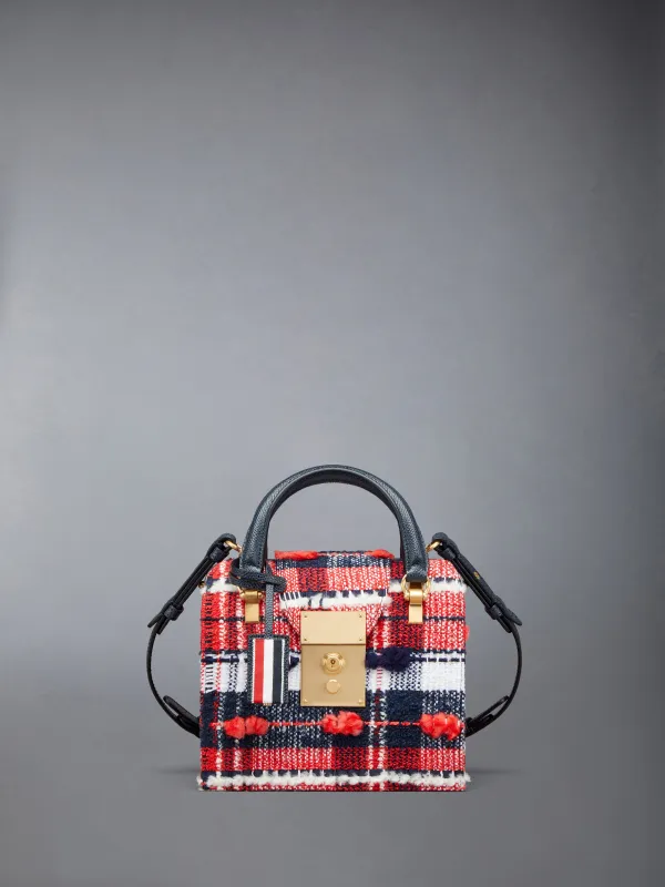 MRS. THOM MINI BAG IN MADRAS CHECK POUF TWEED sold by Thom Browne