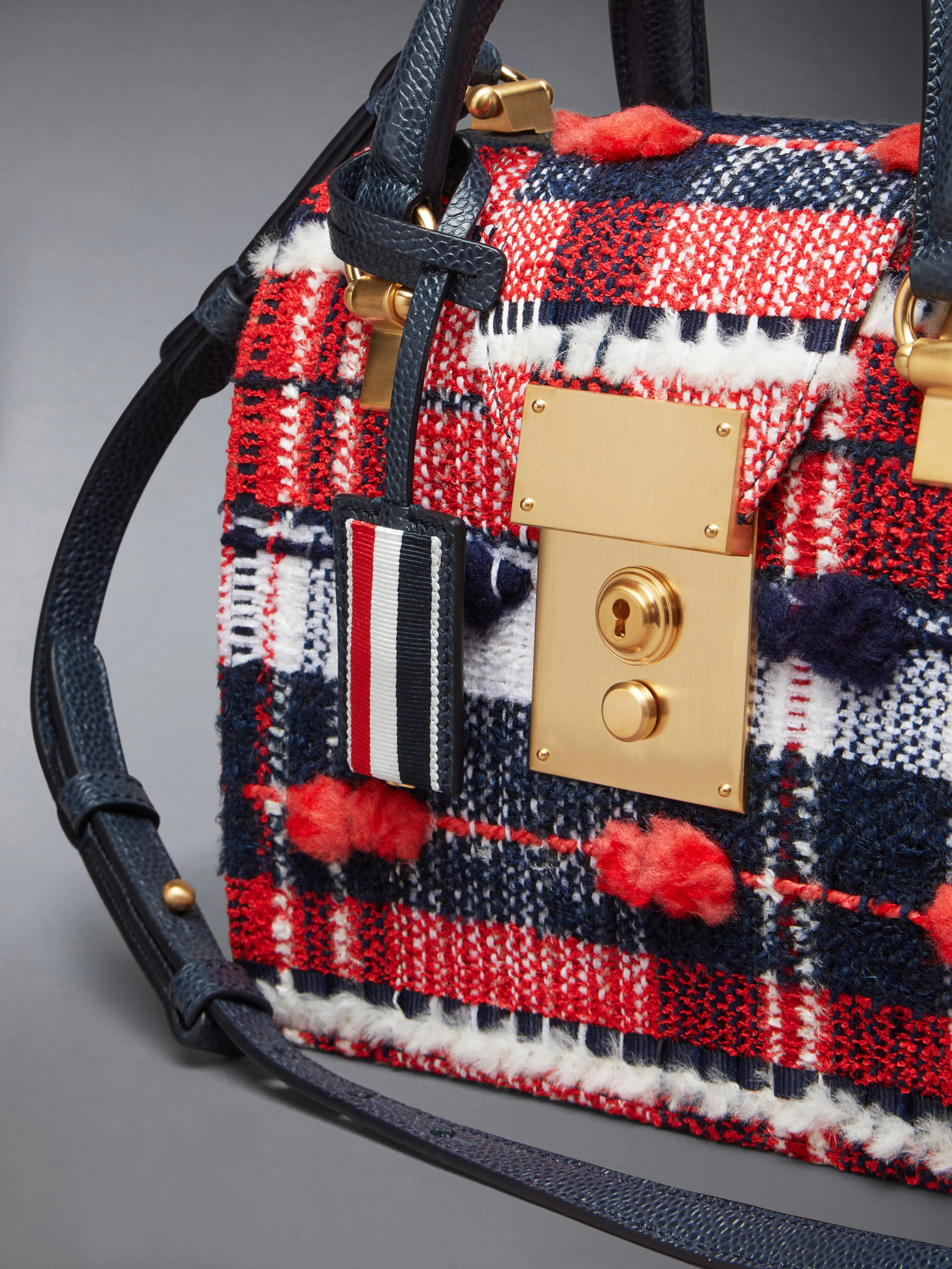 MRS. THOM MINI BAG IN MADRAS CHECK POUF TWEED sold by Thom Browne product image thumbnail 5