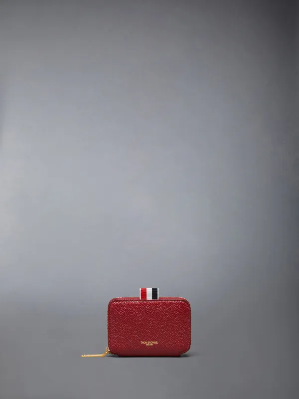 PEBBLE GRAIN ZIP AROUND CARD HOLDER sold by Thom Browne