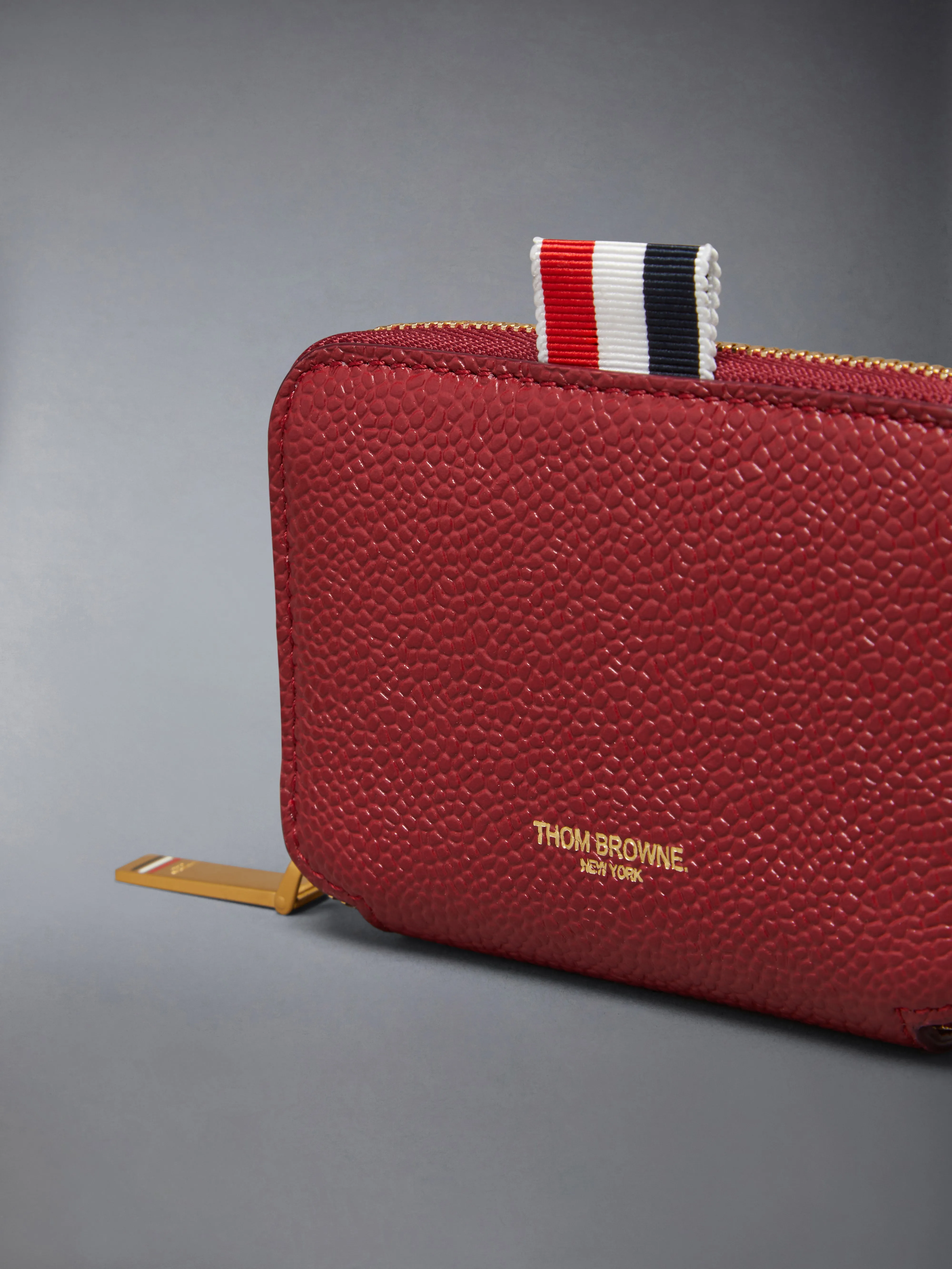 PEBBLE GRAIN ZIP AROUND CARD HOLDER sold by Thom Browne product image thumbnail 4