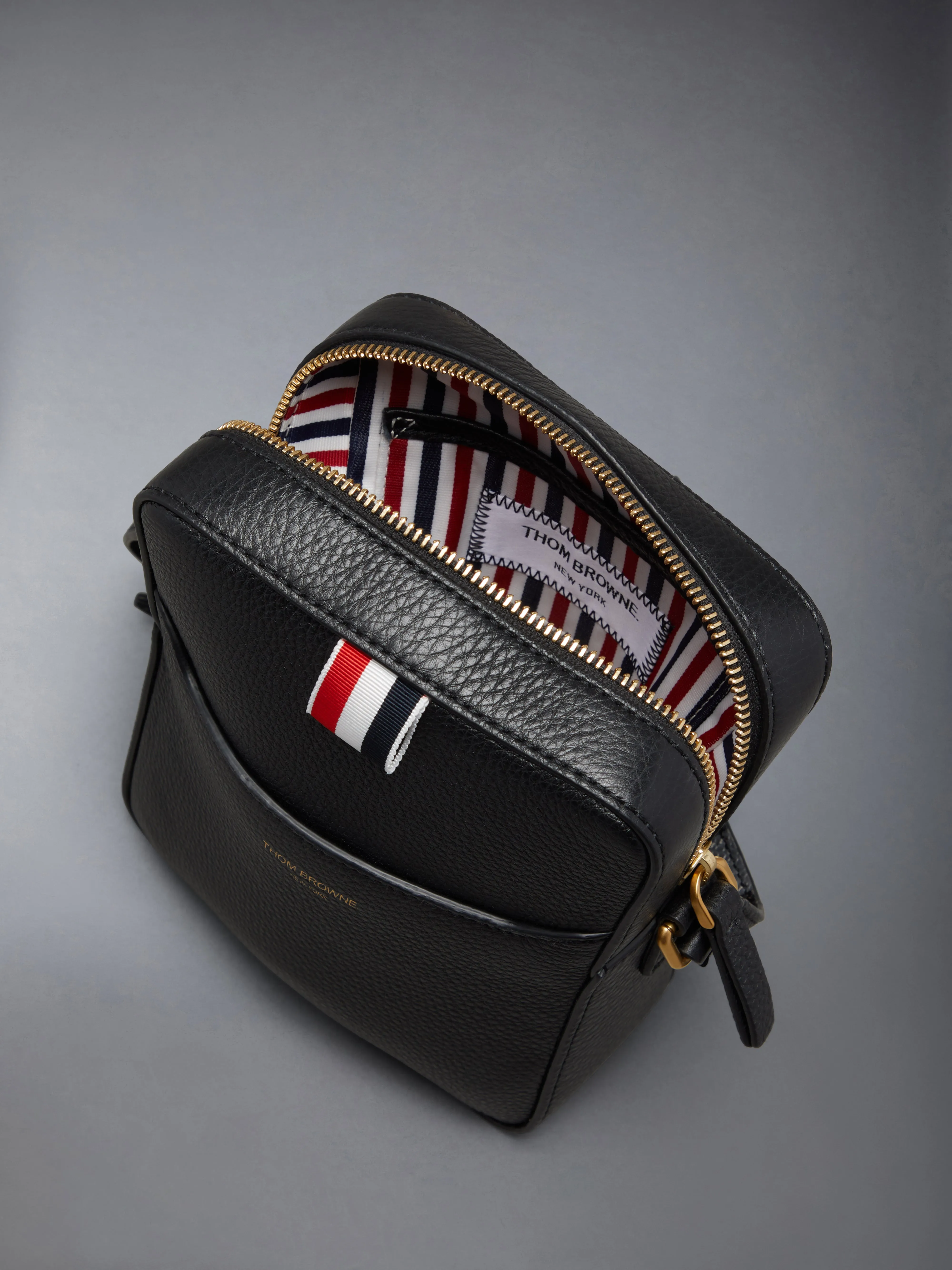 SOFT PEBBLE GRAIN 4-BAR VERTICAL CAMERA BAG sold by Thom Browne product image thumbnail 5