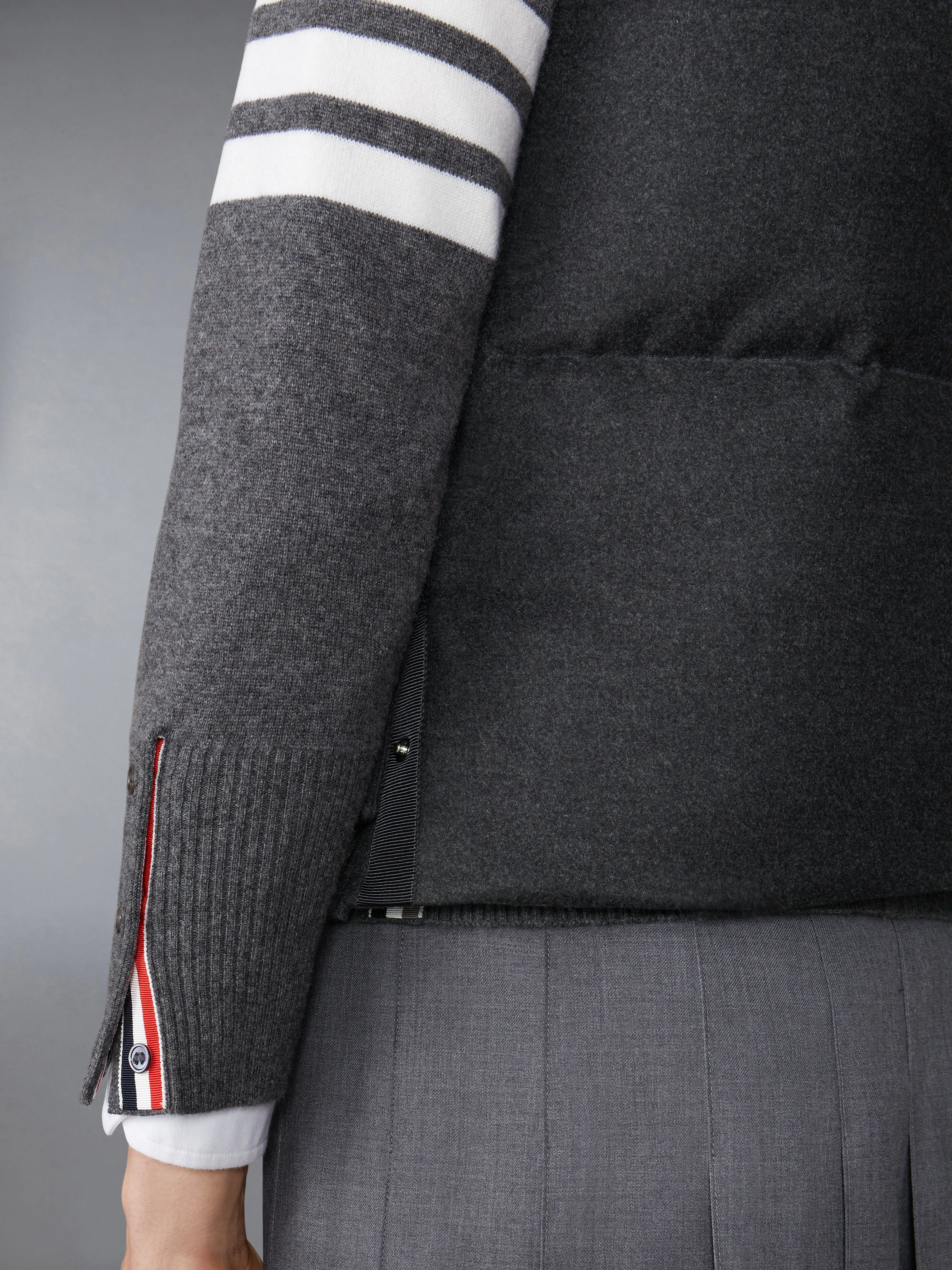 WOOL FLANNEL DOWN FILL VEST sold by Thom Browne product image thumbnail 4