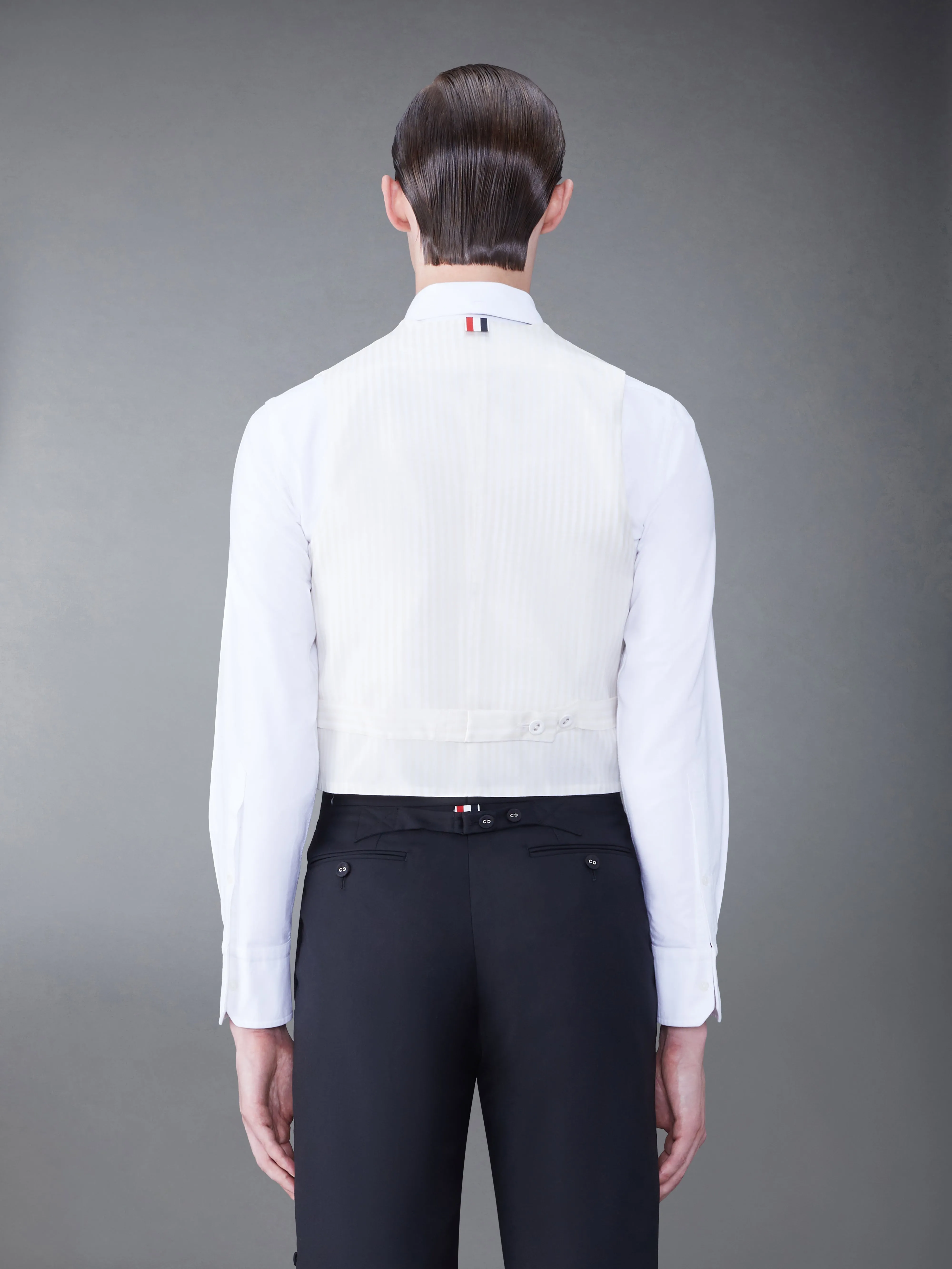 SILK FAILLE VEST sold by Thom Browne product image thumbnail 2