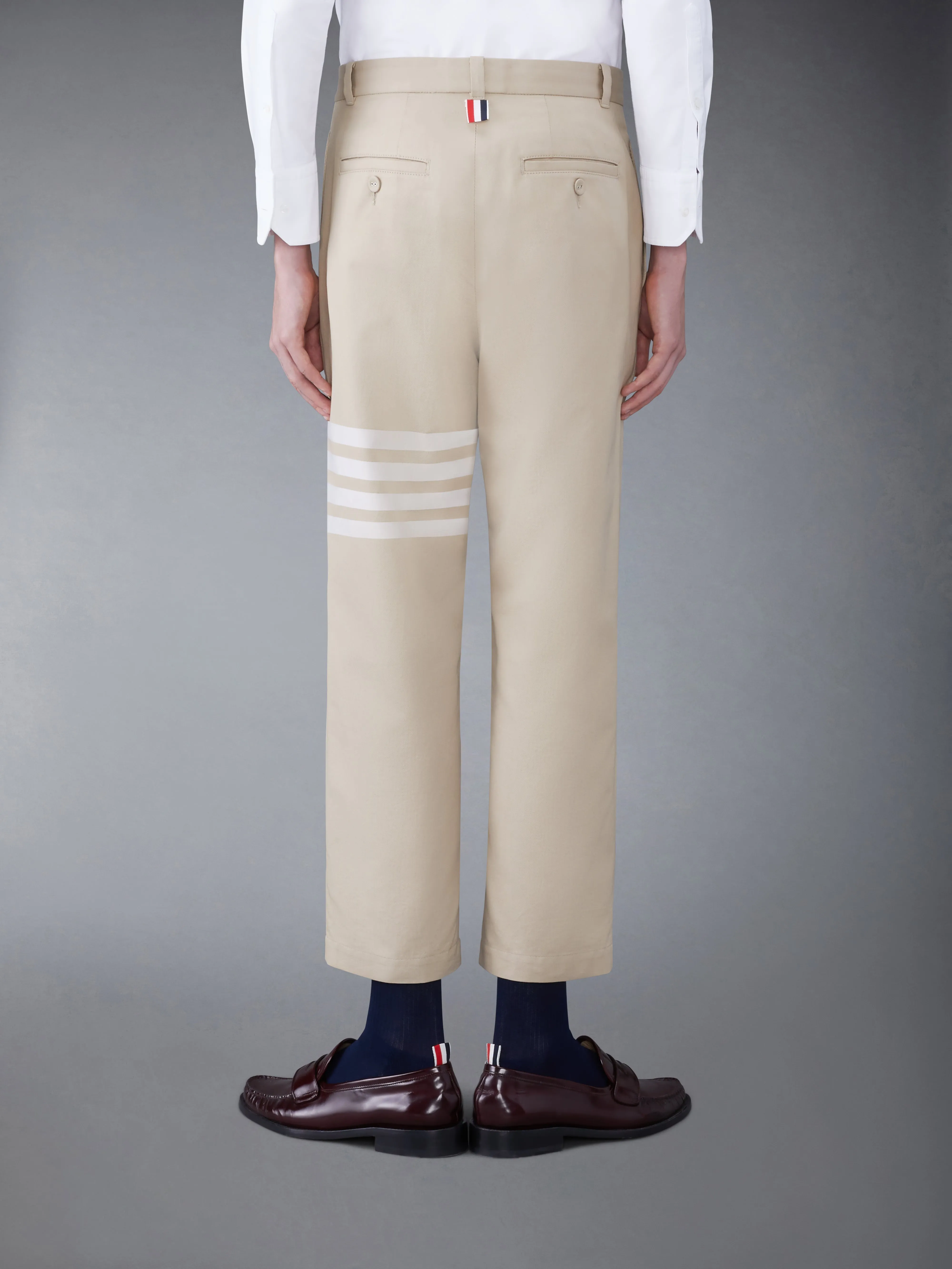COTTON 4-BAR STRAIGHT LEG TROUSER sold by Thom Browne product image thumbnail 2