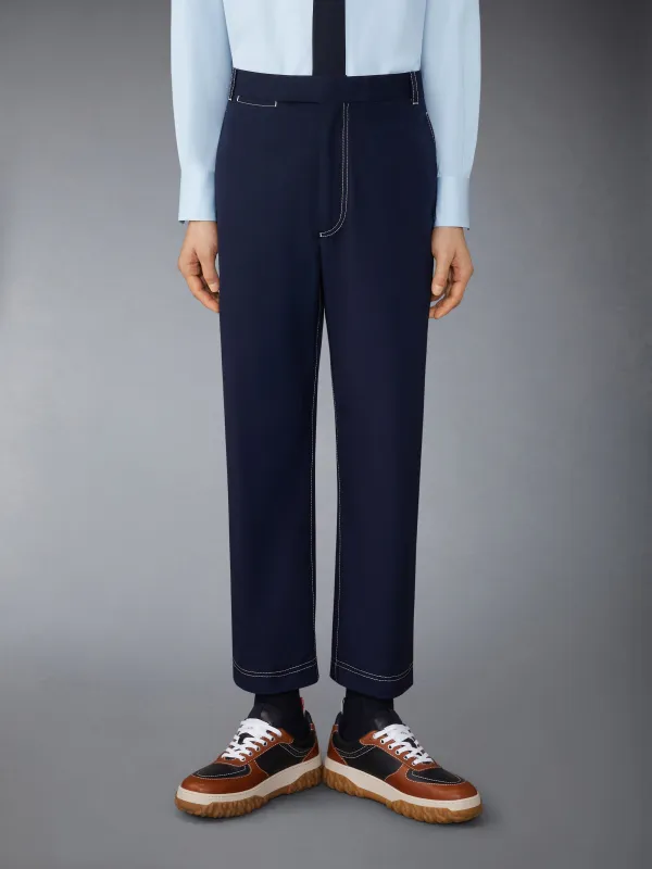 TYPEWRITER UNCONSTRUCTED STRAIGHT LEG TROUSERS sold by Thom Browne