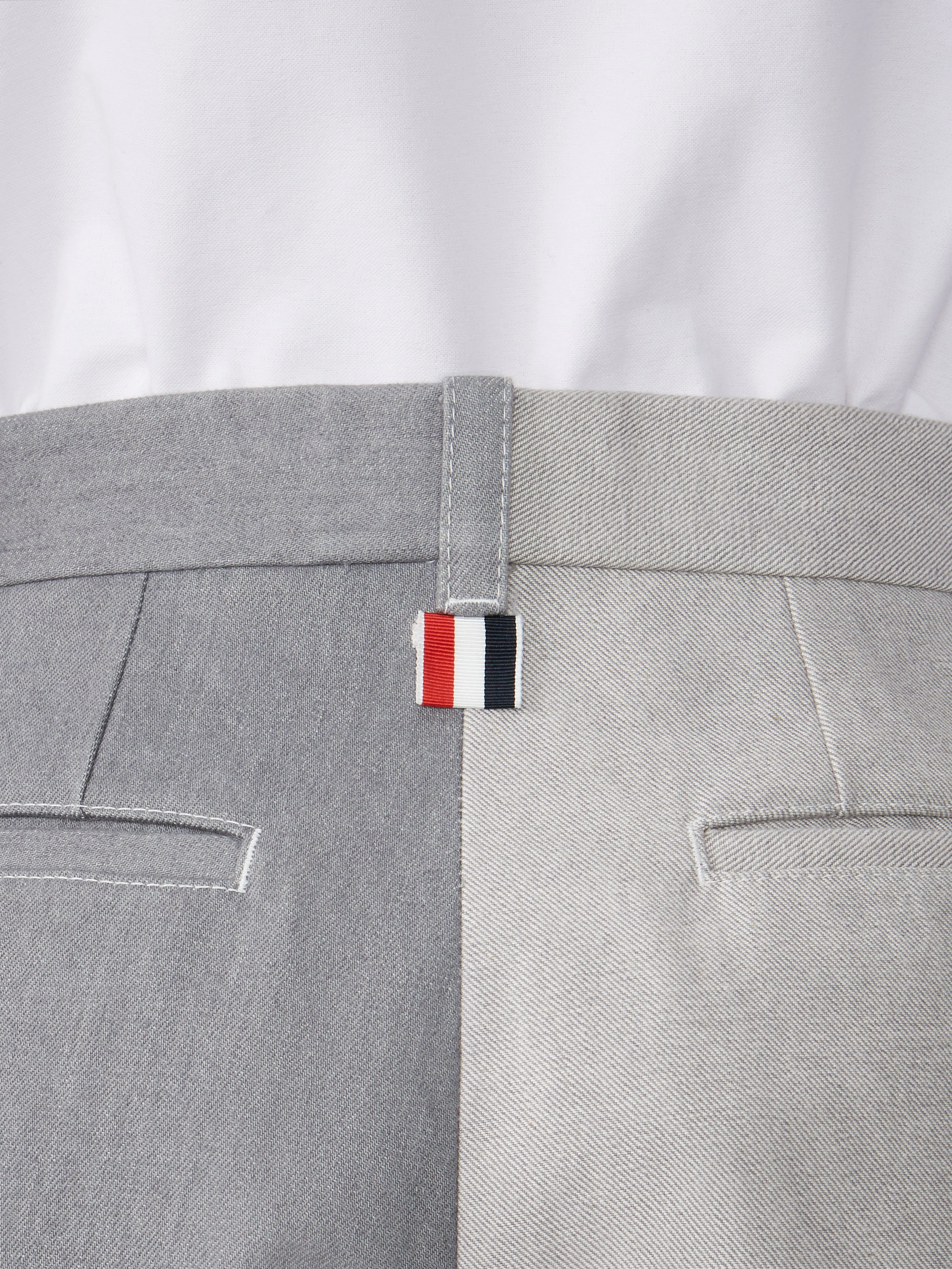 WASHED DENIM CONTRAST TOPSTITCHING UNCONSTRUCTED STRAIGHT LEG TROUSERS sold by Thom Browne product image thumbnail 4
