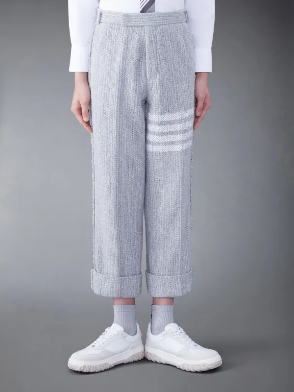 TWEED FRAY 4-BAR SACK TROUSER sold by Thom Browne