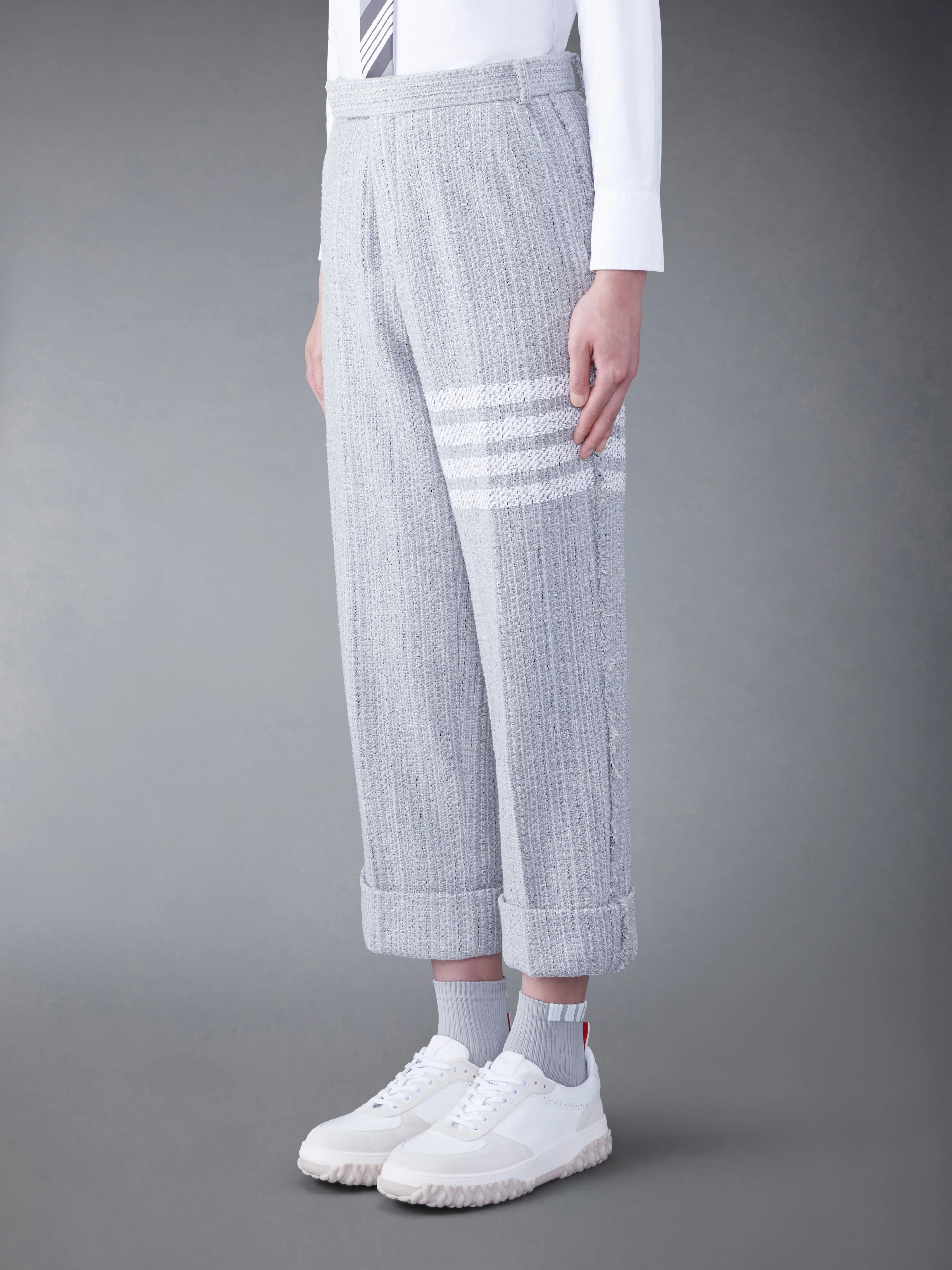 TWEED FRAY 4-BAR SACK TROUSER sold by Thom Browne product image thumbnail 2