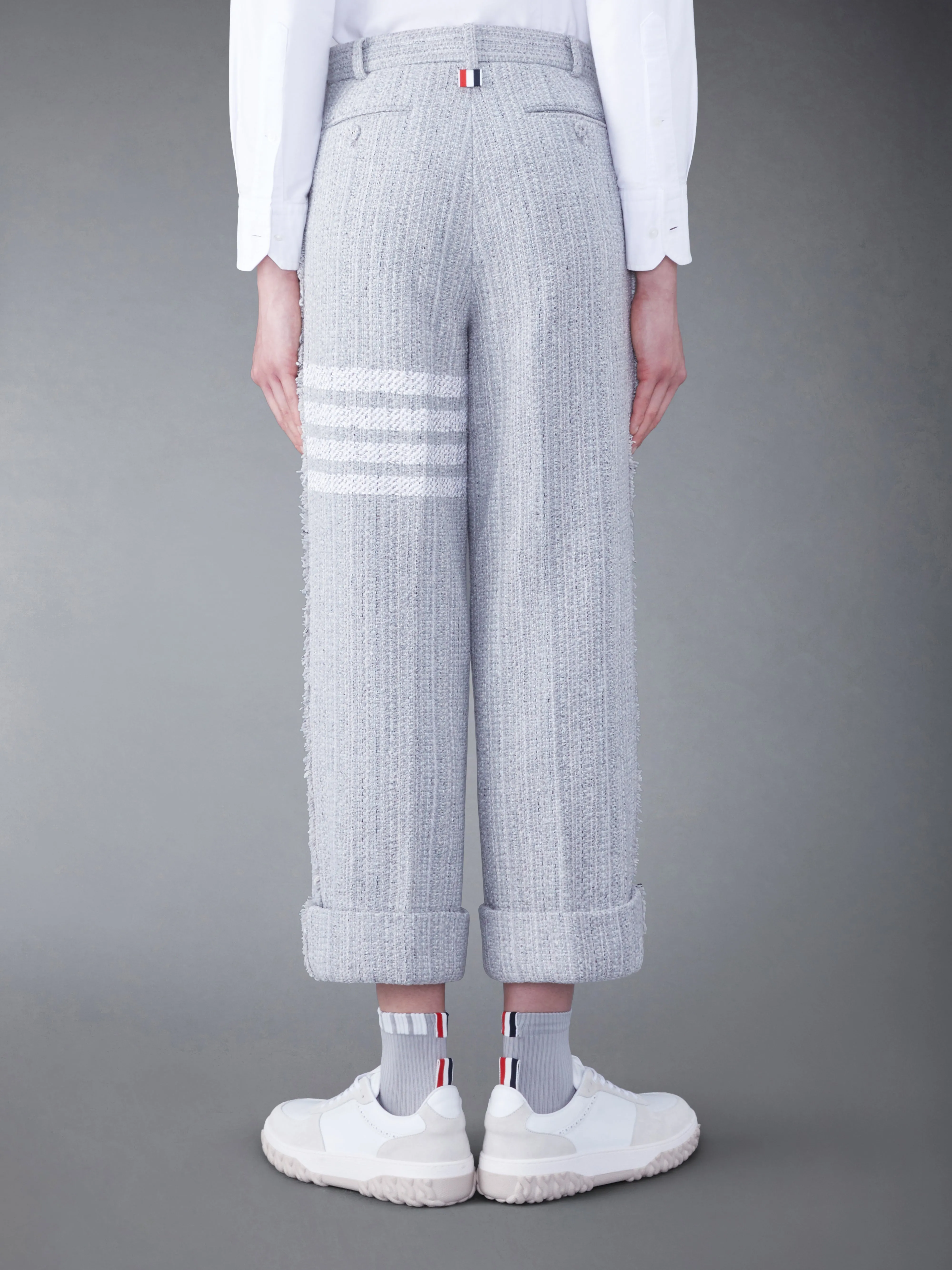 TWEED FRAY 4-BAR SACK TROUSER sold by Thom Browne product image thumbnail 3