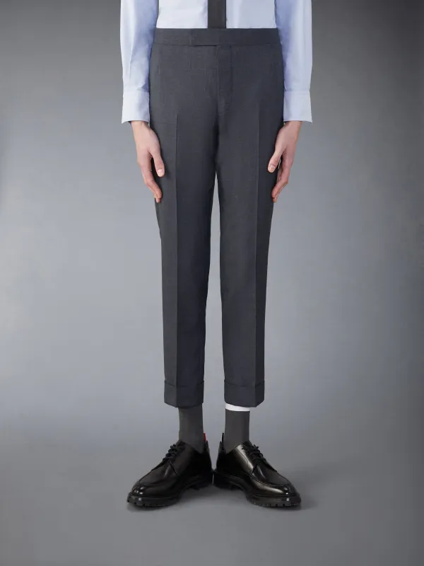 SCHOOL UNIFORM MID RISE SKINNY TROUSERS sold by Thom Browne