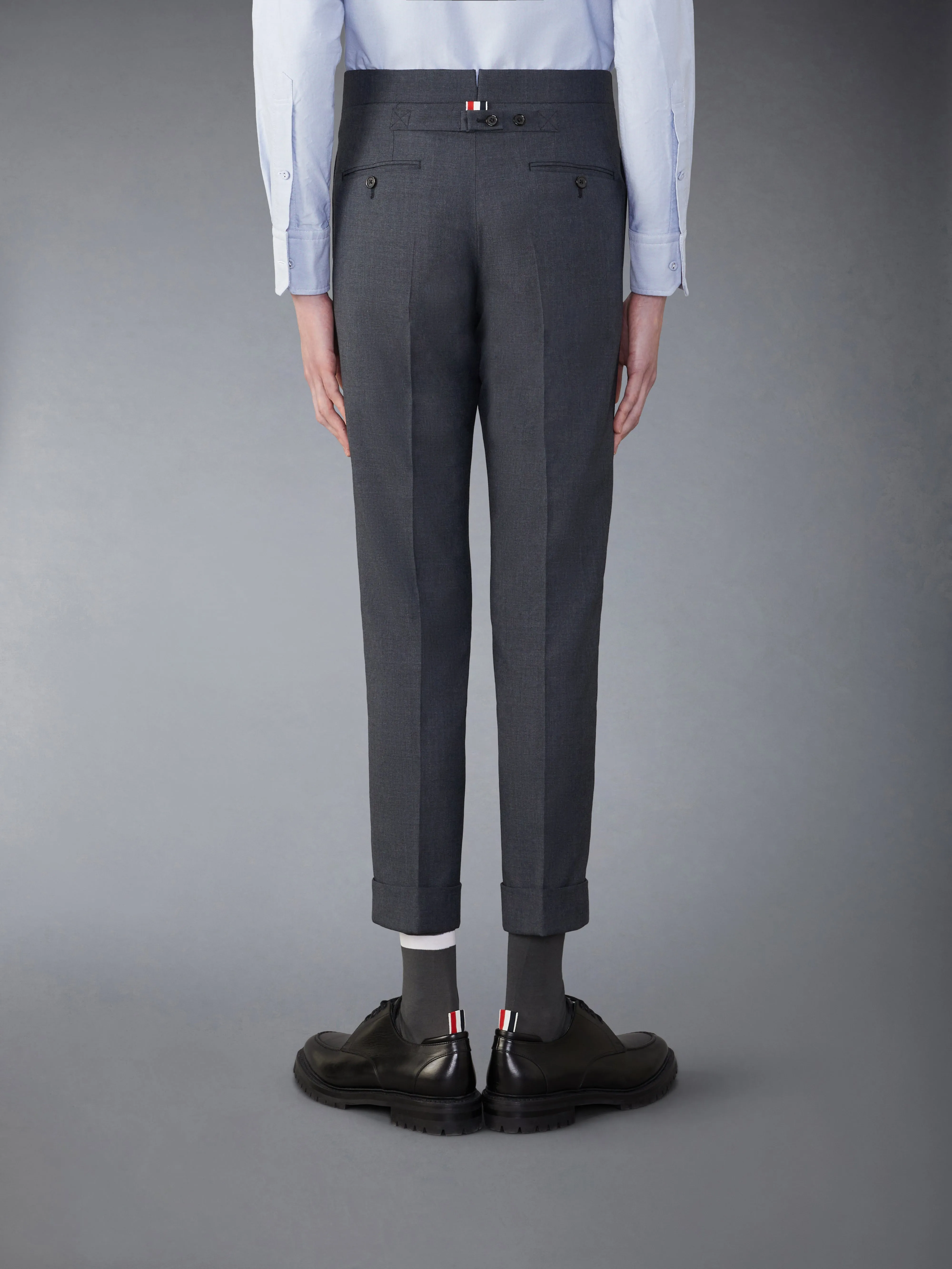 SCHOOL UNIFORM MID RISE SKINNY TROUSERS sold by Thom Browne product image thumbnail 2
