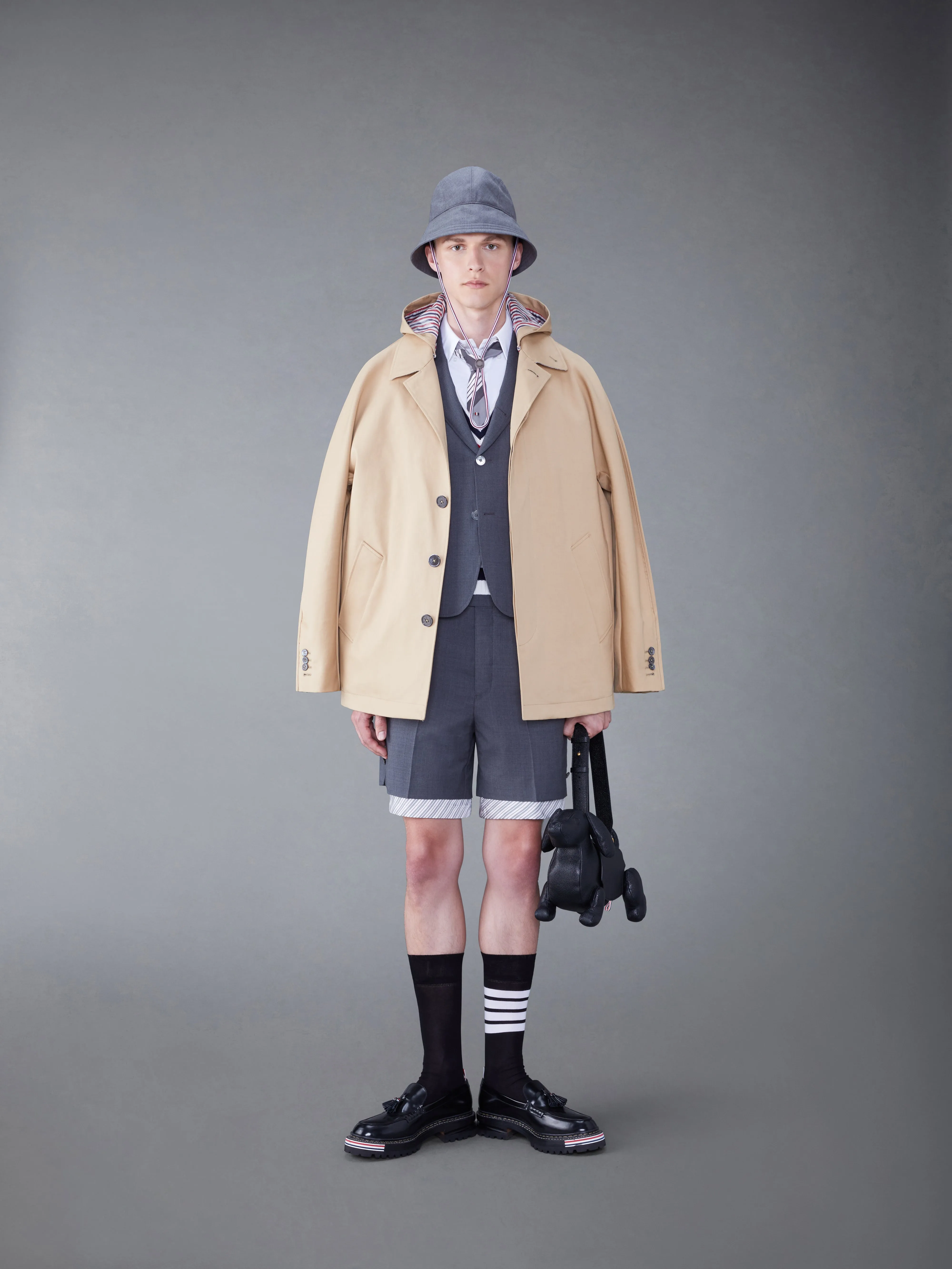TWILL LOW RISE SACK MINI SHORT sold by Thom Browne product image thumbnail 3