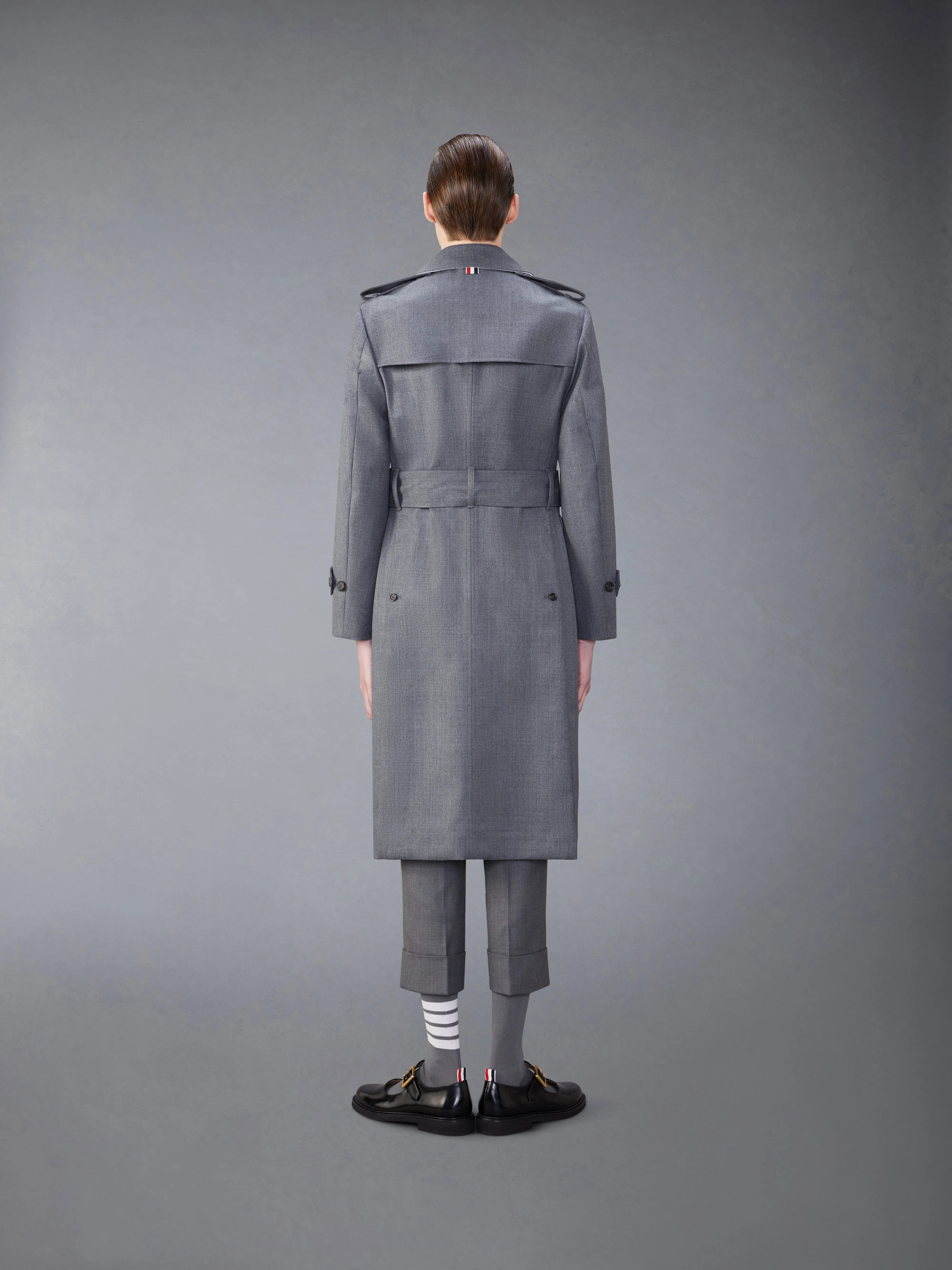 WOOL TWILL UNCONSTRUCTED TRENCH COAT sold by Thom Browne product image thumbnail 2