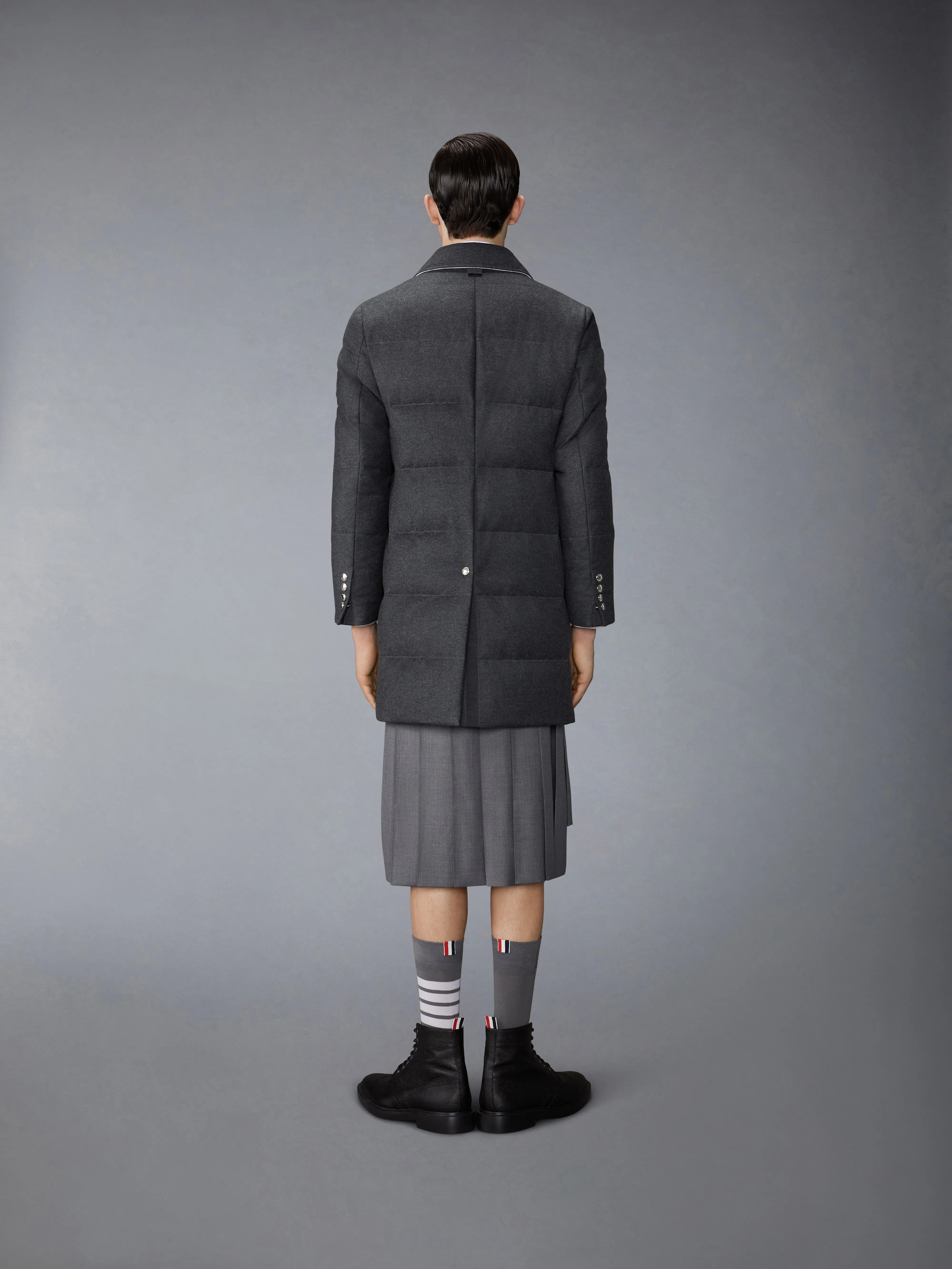 WOOL FLANNEL DOWN FILL CLASSIC BAL COLLAR OVERCOAT sold by Thom Browne product image thumbnail 2