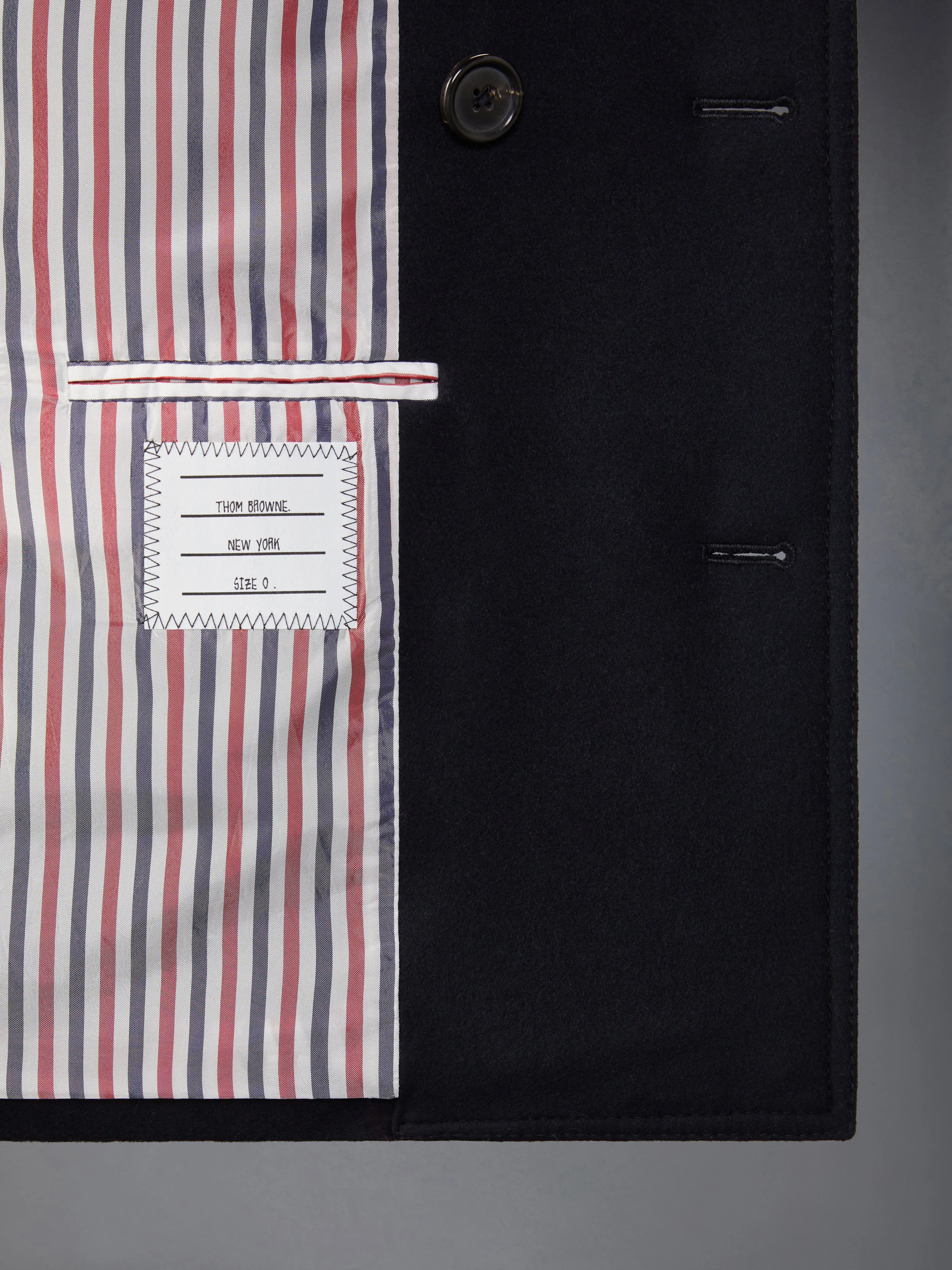 SPRING WEIGHT MELTON WOOL PEACOAT sold by Thom Browne product image thumbnail 5