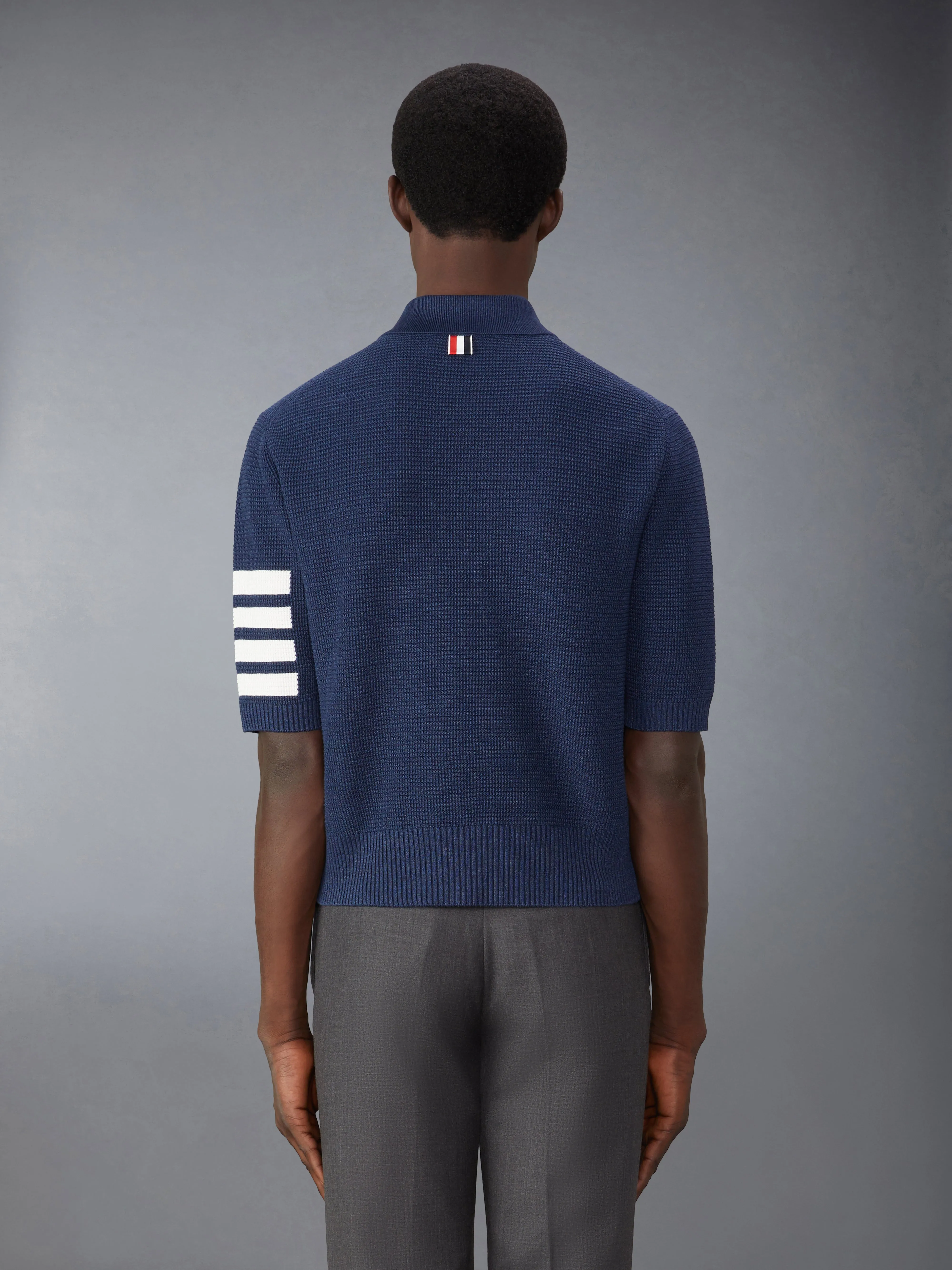 LINEN COTTON 4-BAR RELAXED FIT POLO sold by Thom Browne product image thumbnail 2