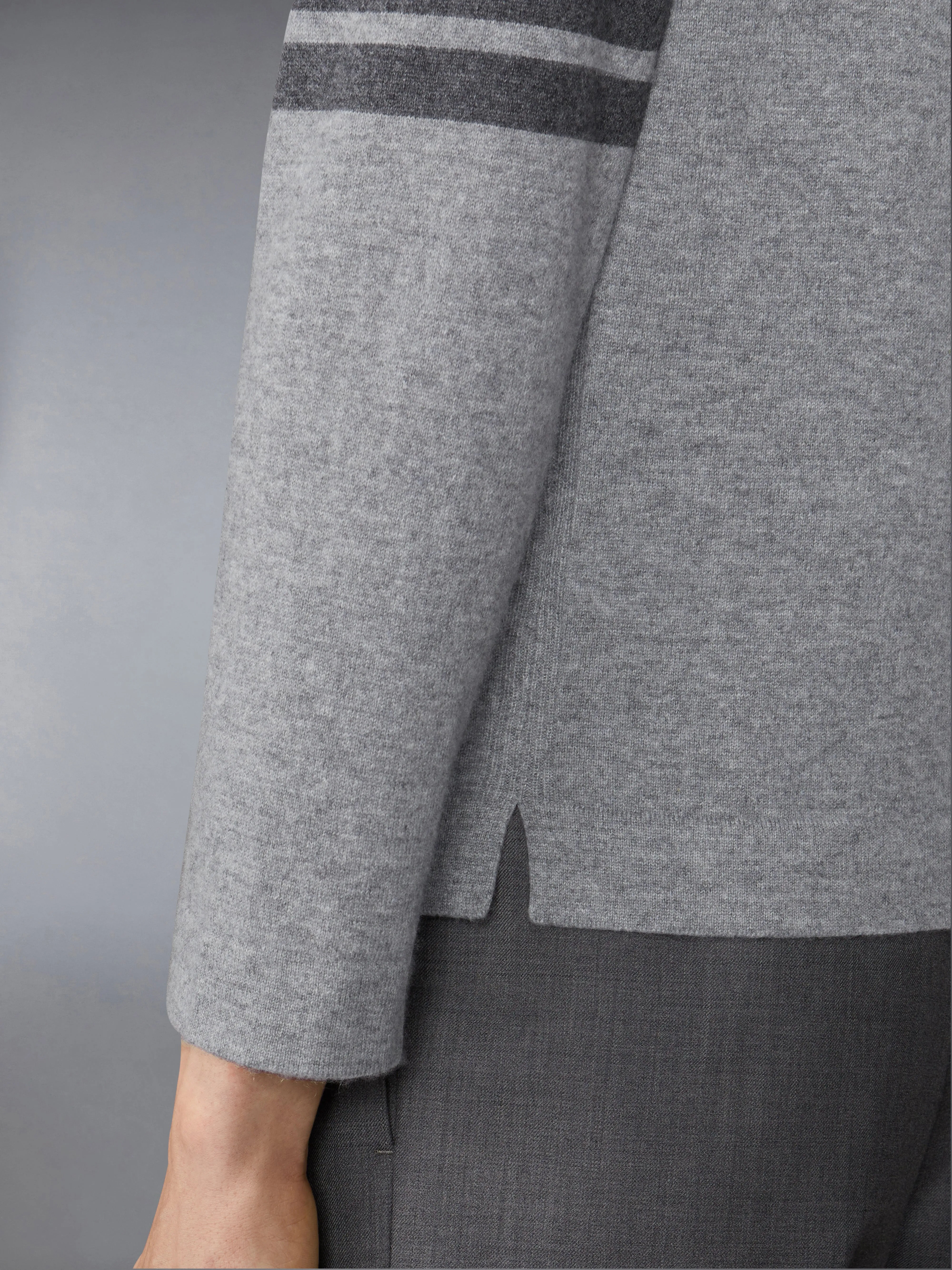 CASHMERE JERSEY STITCH 4-BAR SHIRT sold by Thom Browne product image thumbnail 4