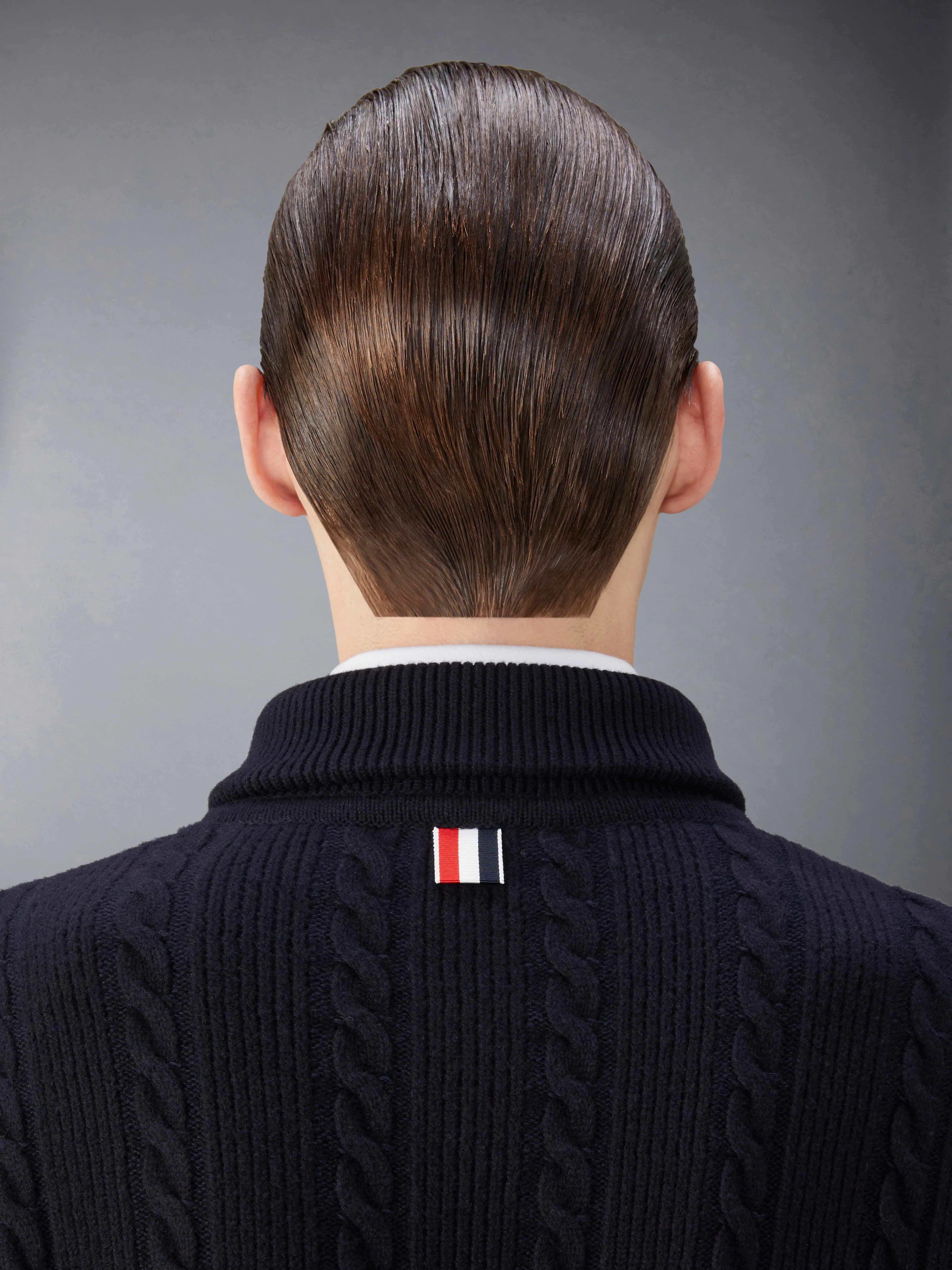 MERINO WOOL AND COTTON 4-BAR CABLE BOMBER JACKET sold by Thom Browne product image thumbnail 4