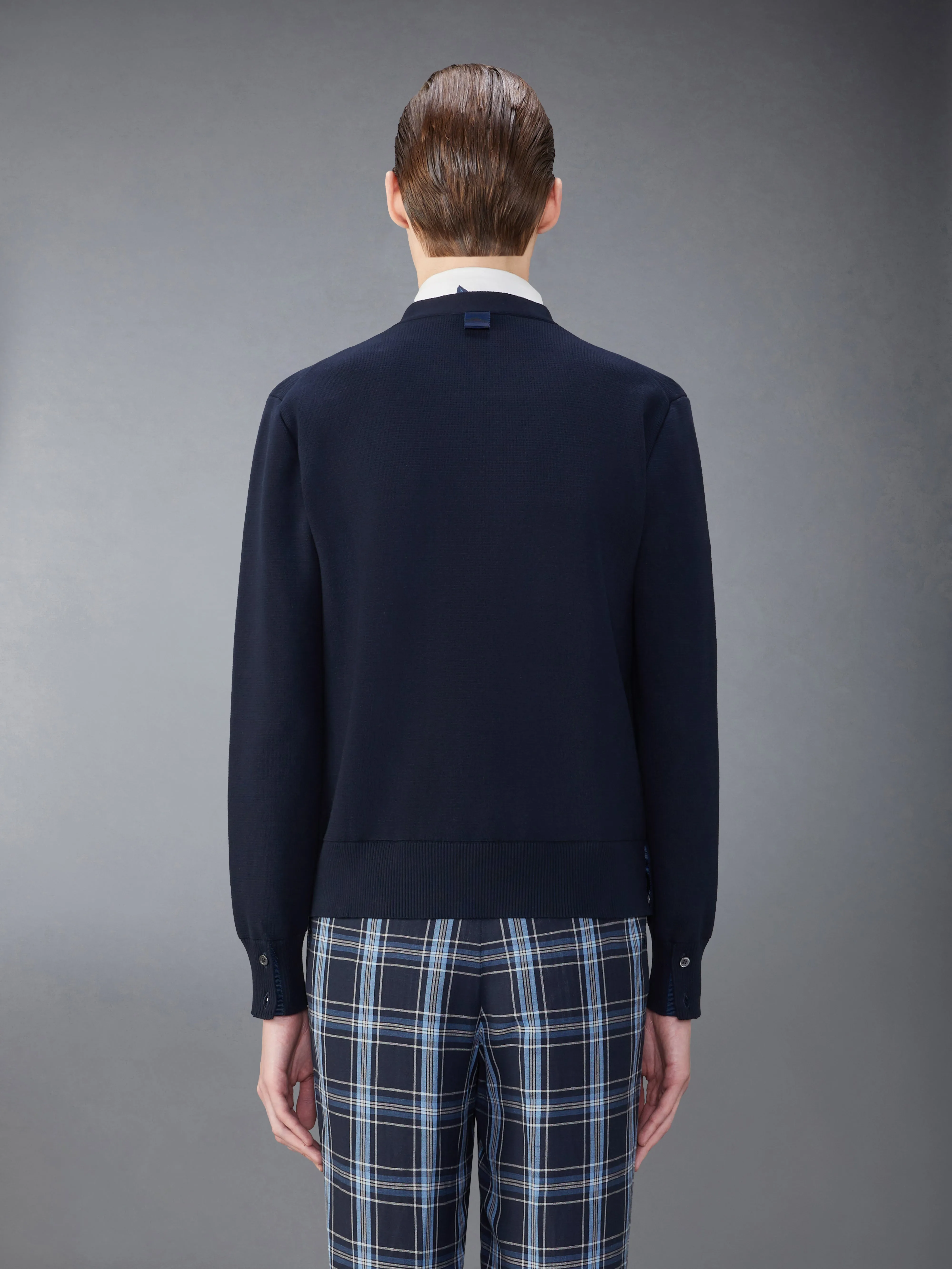 COTTON MILANO STITCH CARDIGAN sold by Thom Browne product image thumbnail 2