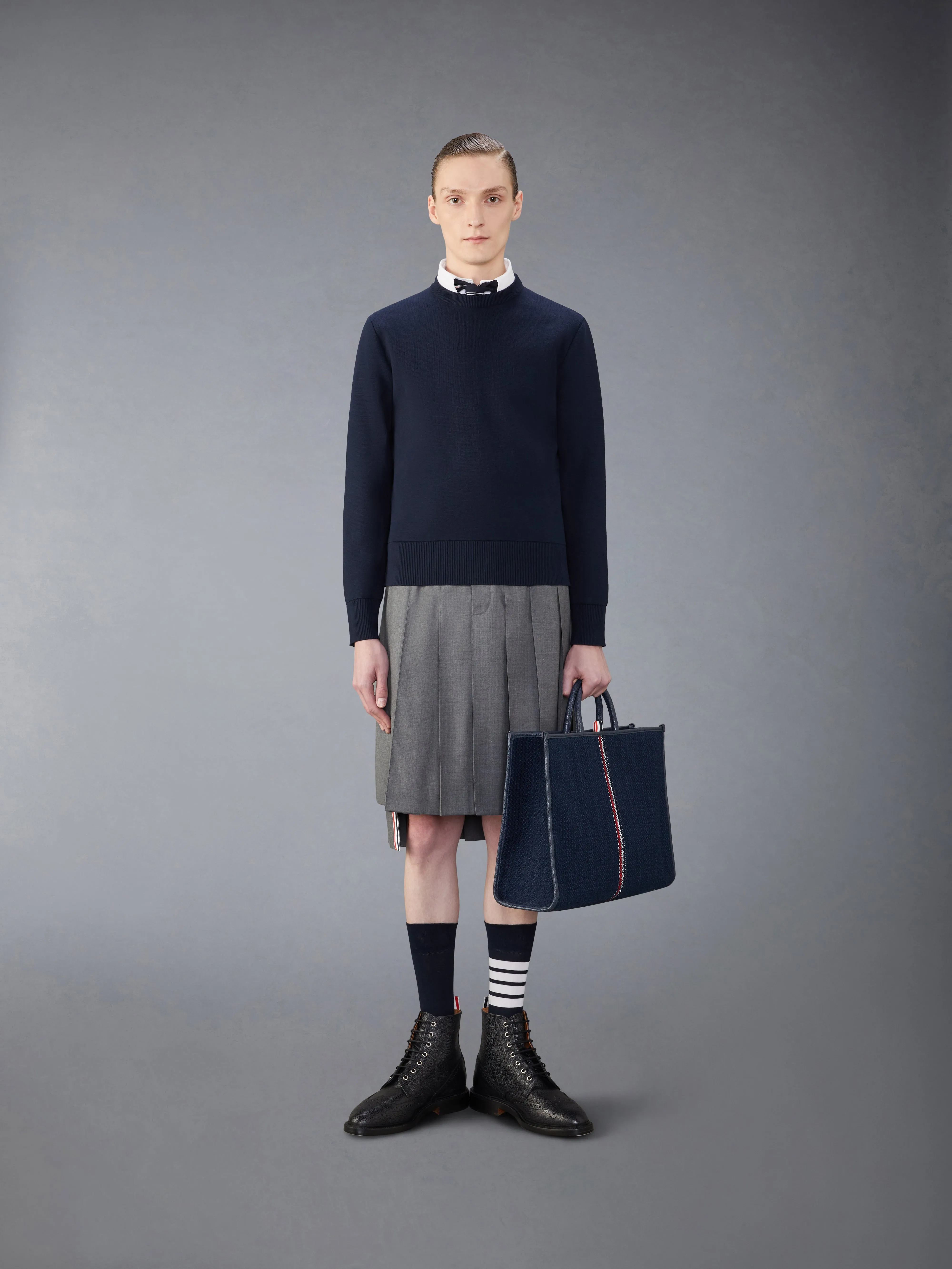 COTTON MILANO STITCH PULLOVER sold by Thom Browne product image thumbnail 3