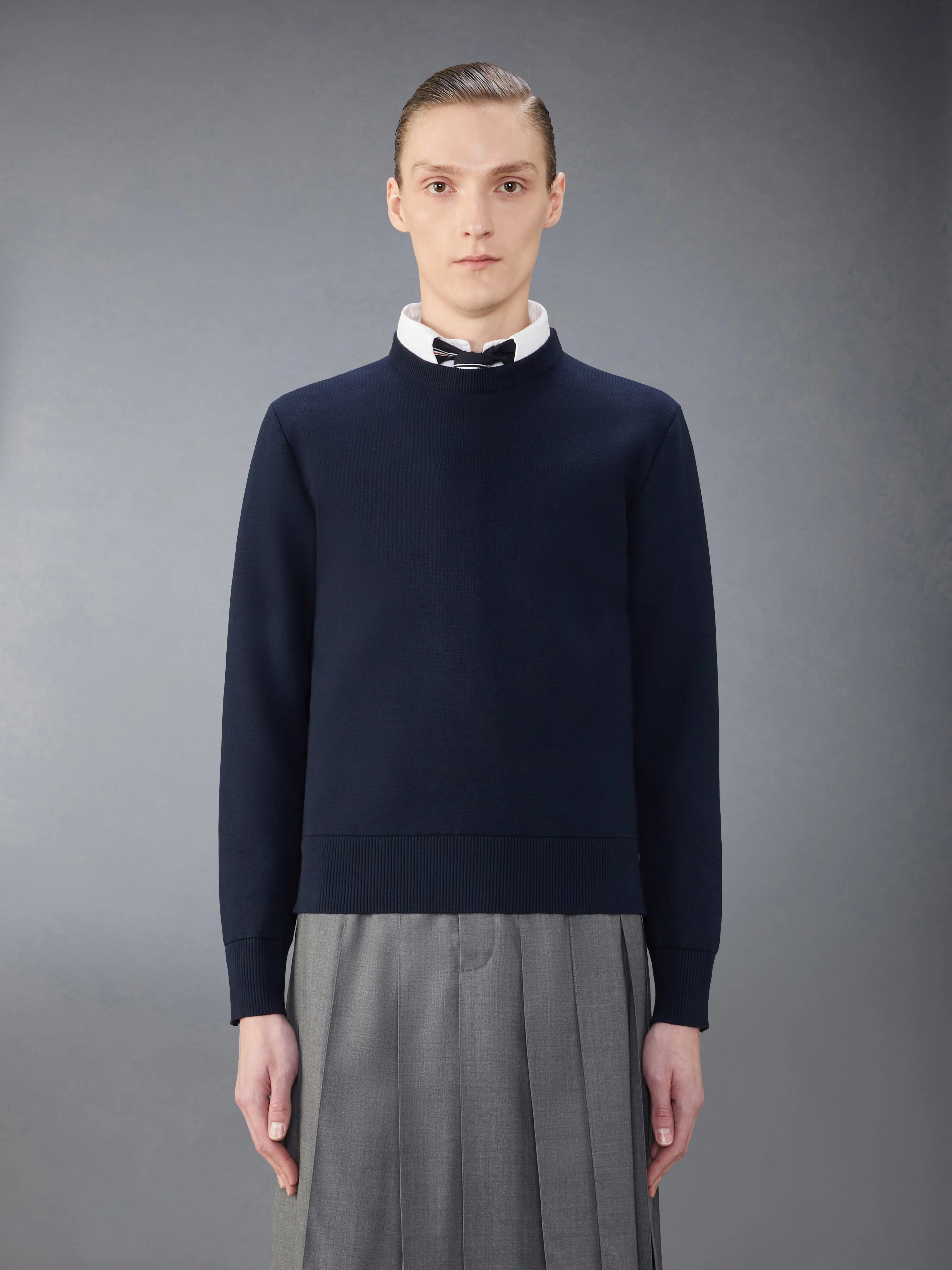 COTTON MILANO STITCH PULLOVER sold by Thom Browne