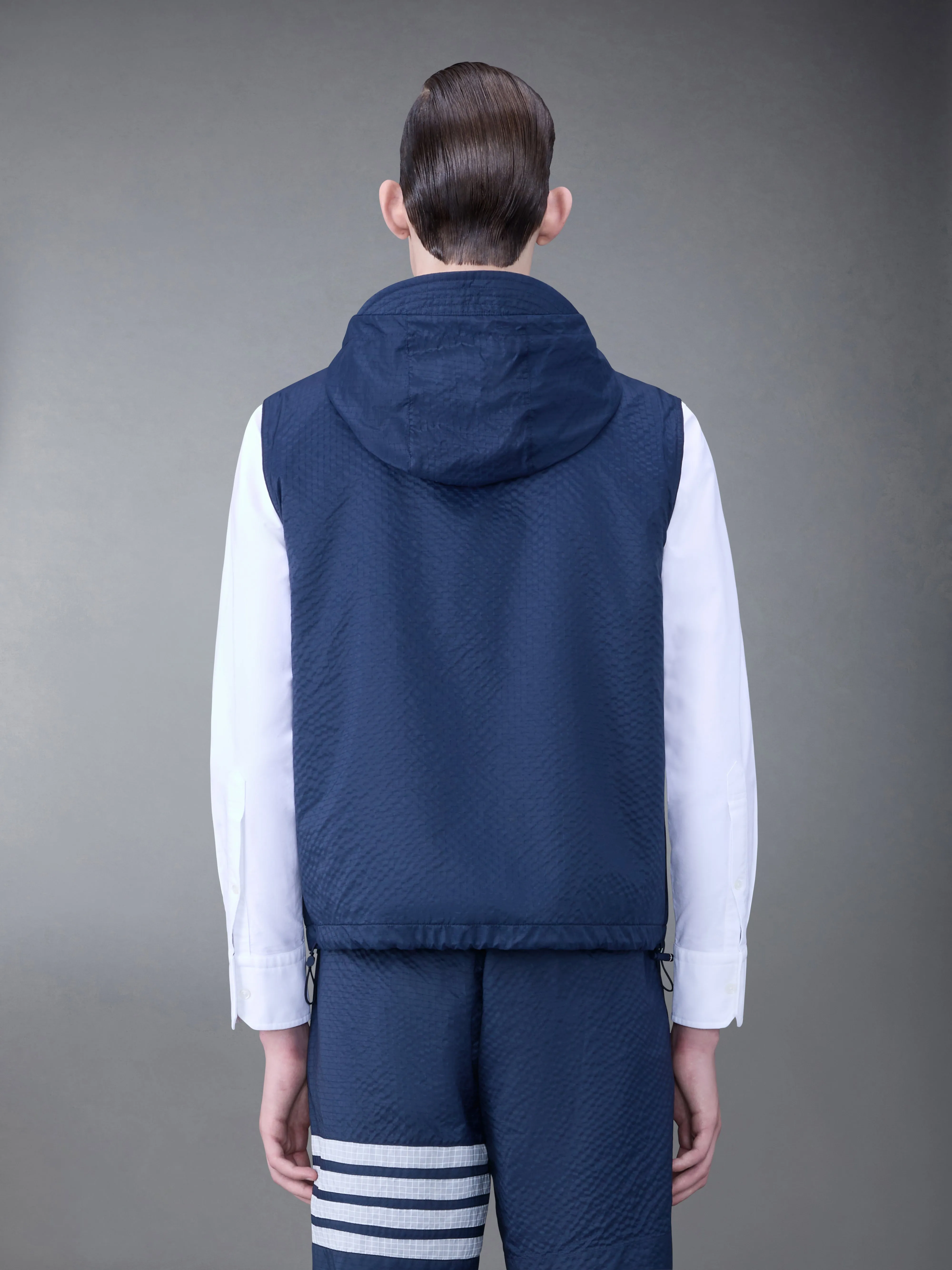 ULTRALIGHT RIPSTOP 4-BAR HOODED VEST sold by Thom Browne product image thumbnail 2