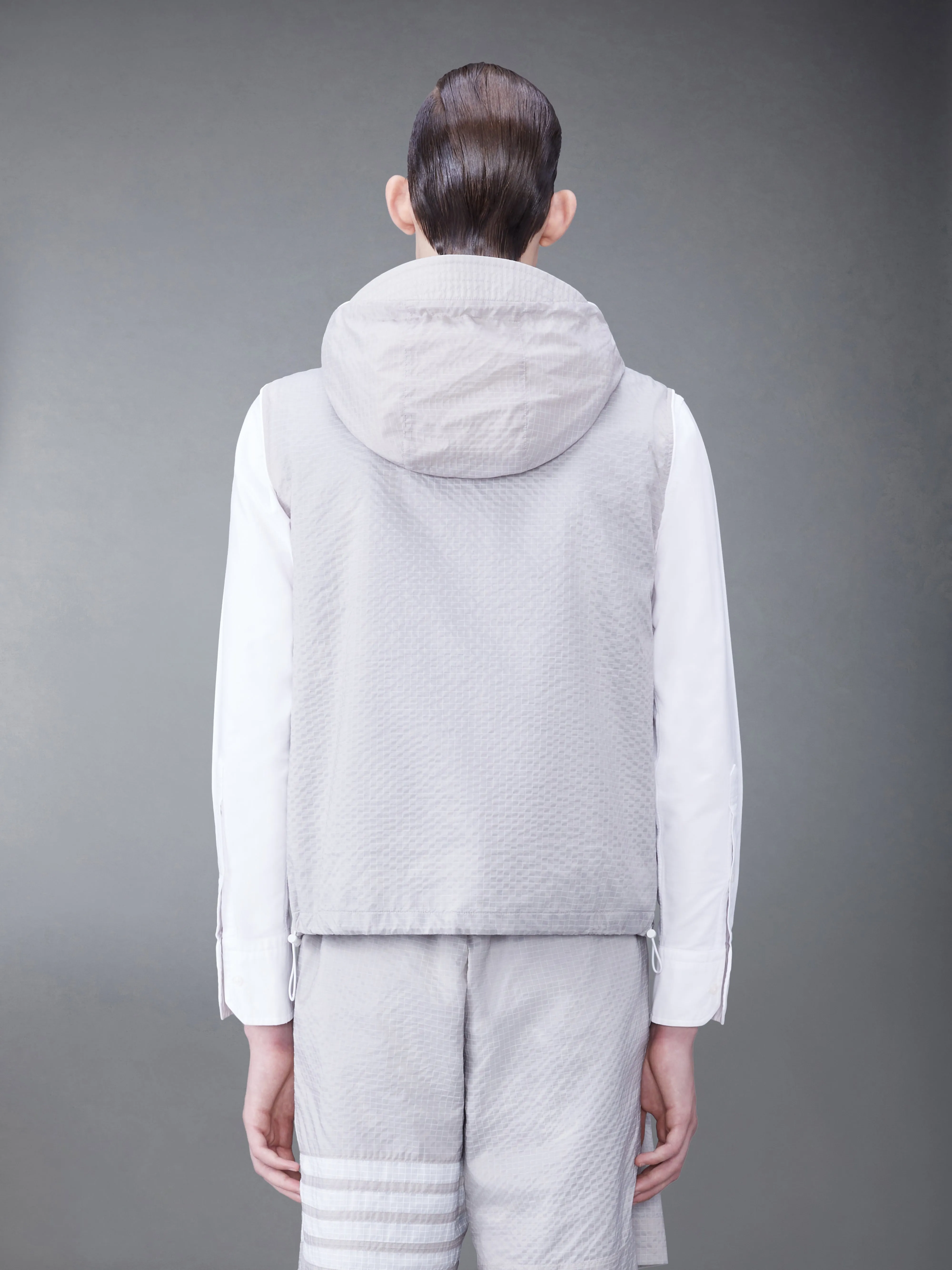 ULTRALIGHT RIPSTOP 4-BAR HOODED VEST sold by Thom Browne product image thumbnail 2