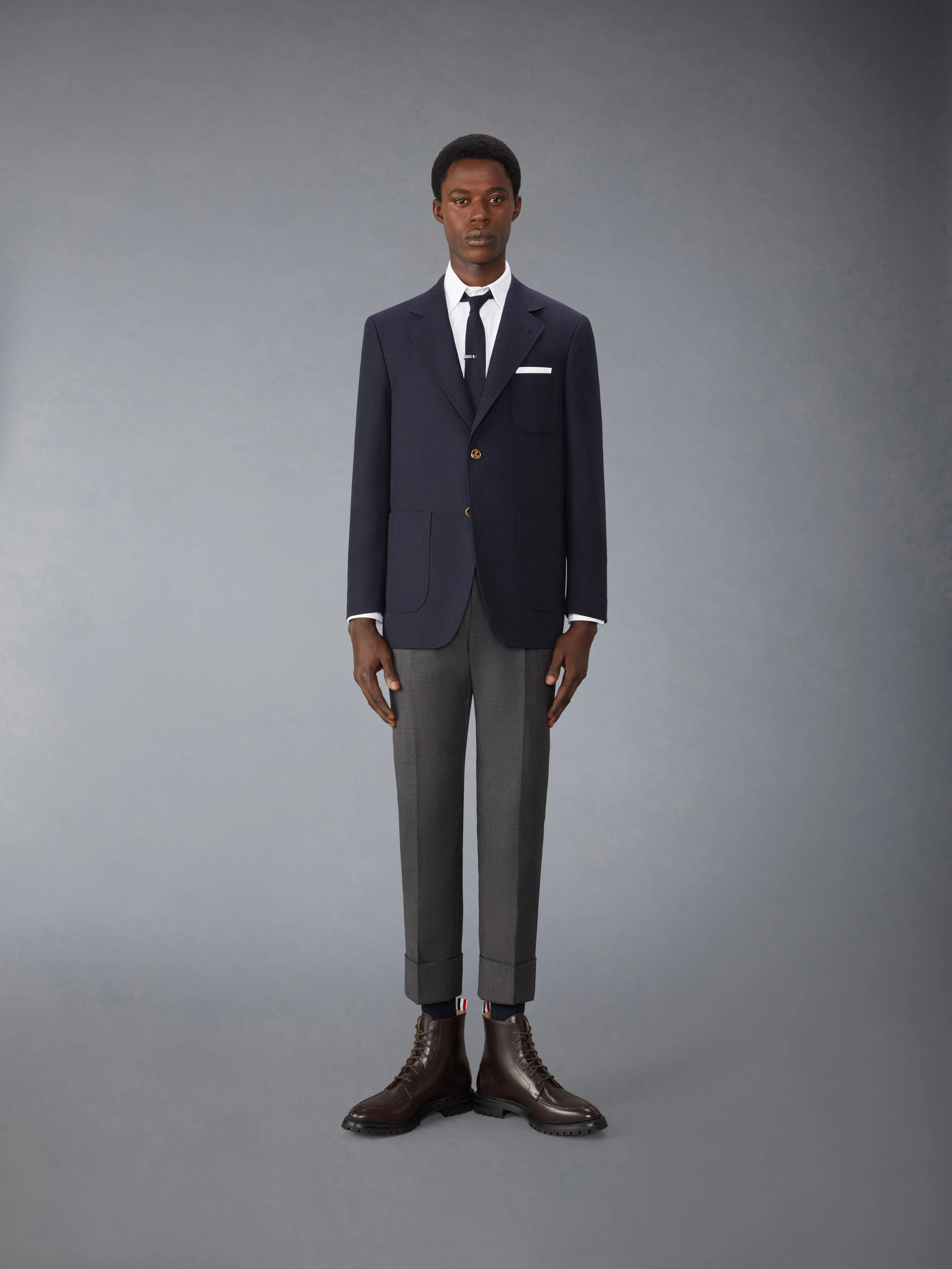 CRISPY WOOL UNSTRUCTURED SACK SPORT COAT sold by Thom Browne product image thumbnail 3