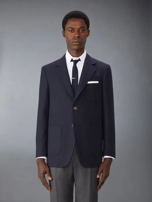 CRISPY WOOL UNSTRUCTURED SACK SPORT COAT sold by Thom Browne