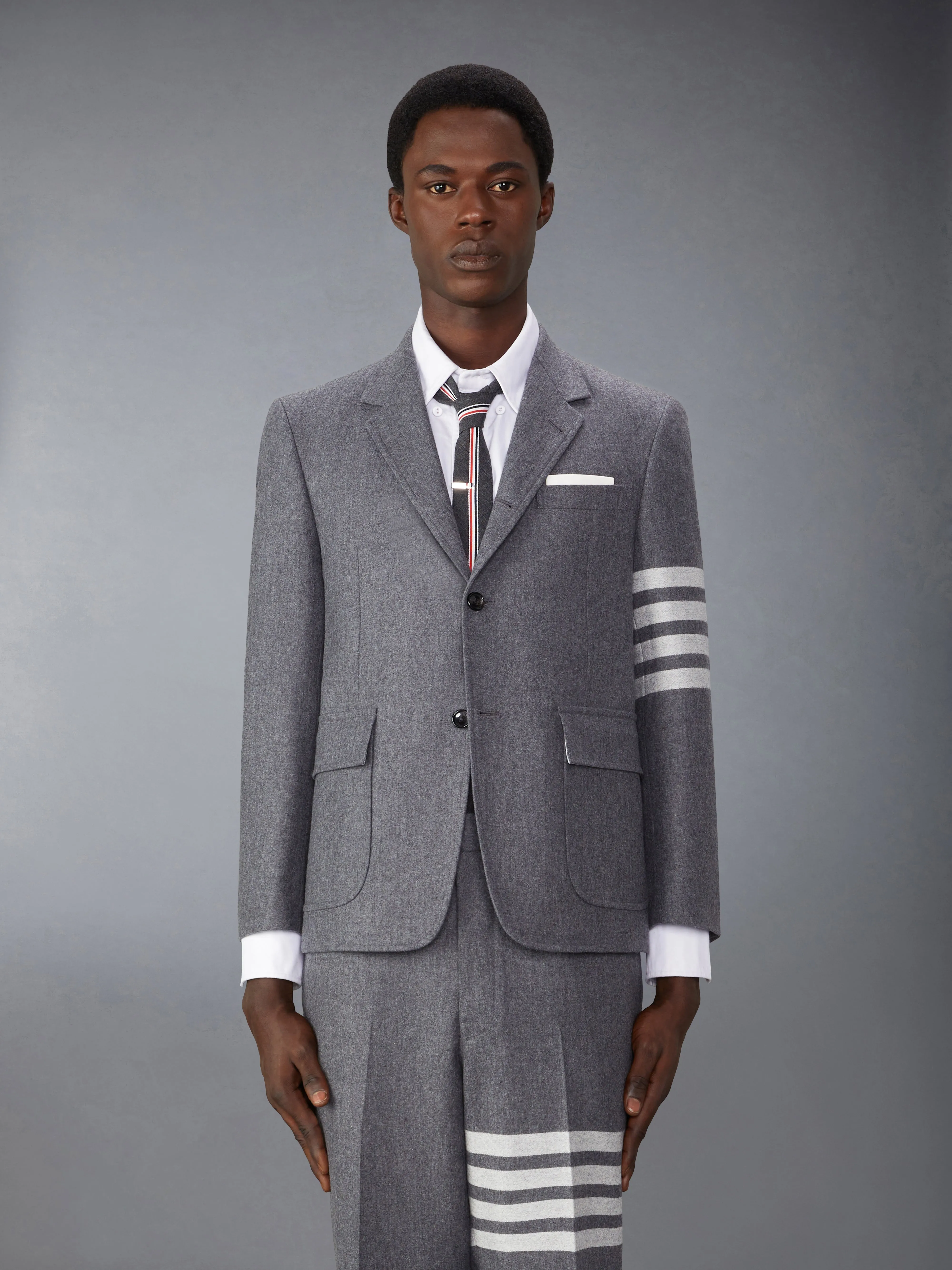 FLANNEL 4-BAR UNSTRUCTURED SPORT COAT sold by Thom Browne