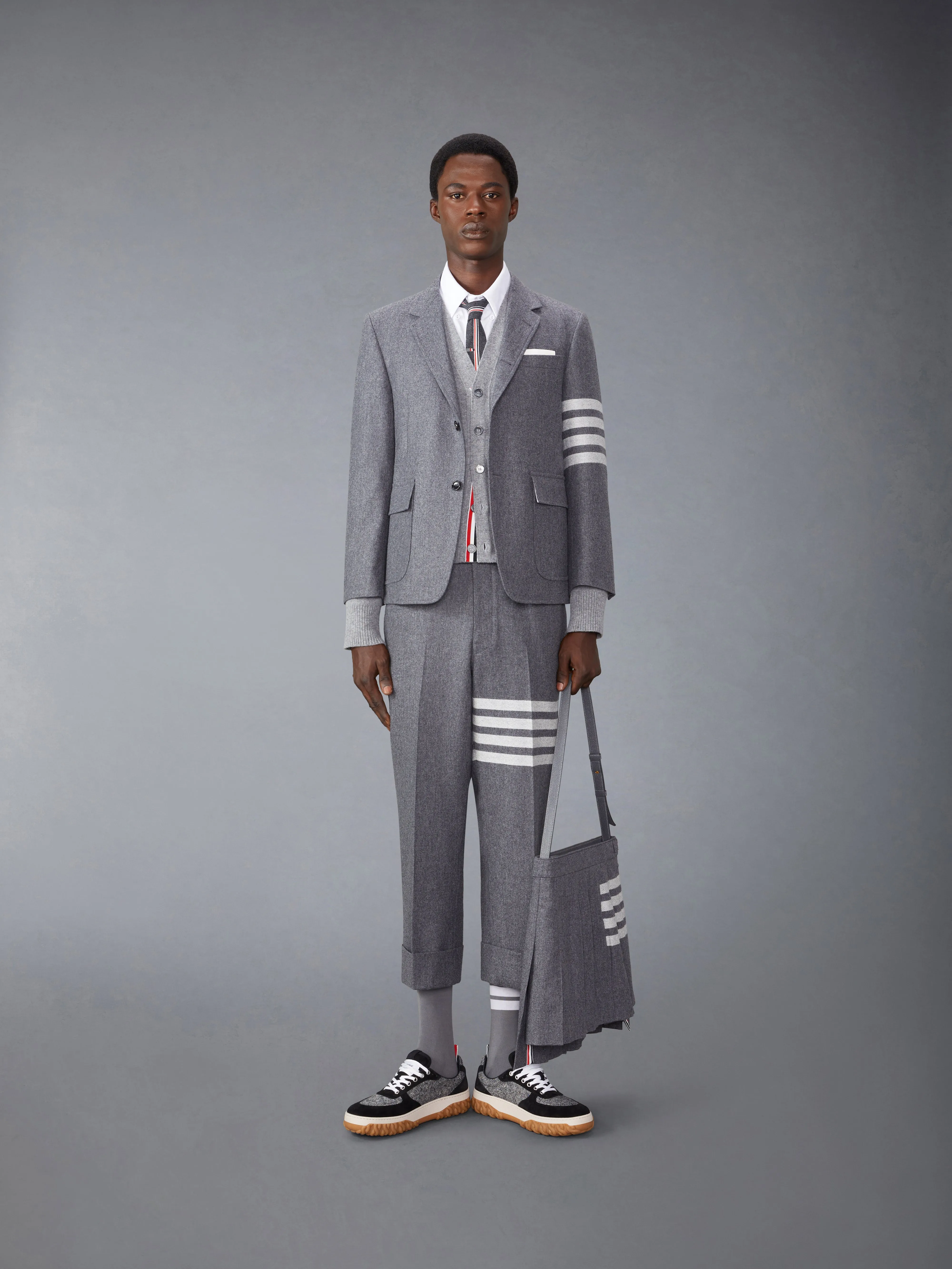 FLANNEL 4-BAR UNSTRUCTURED SPORT COAT sold by Thom Browne product image thumbnail 3