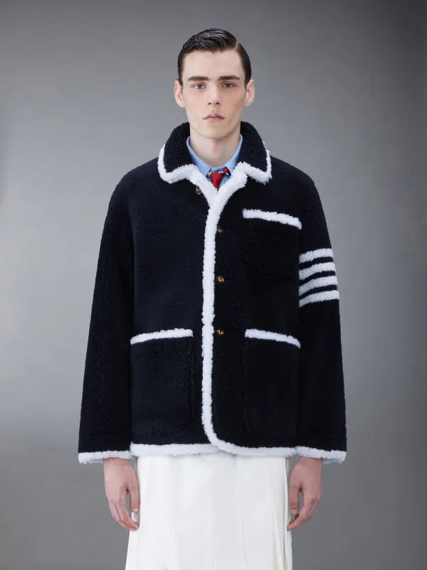 SHEARLING 4-BAR SACK JACKET sold by Thom Browne