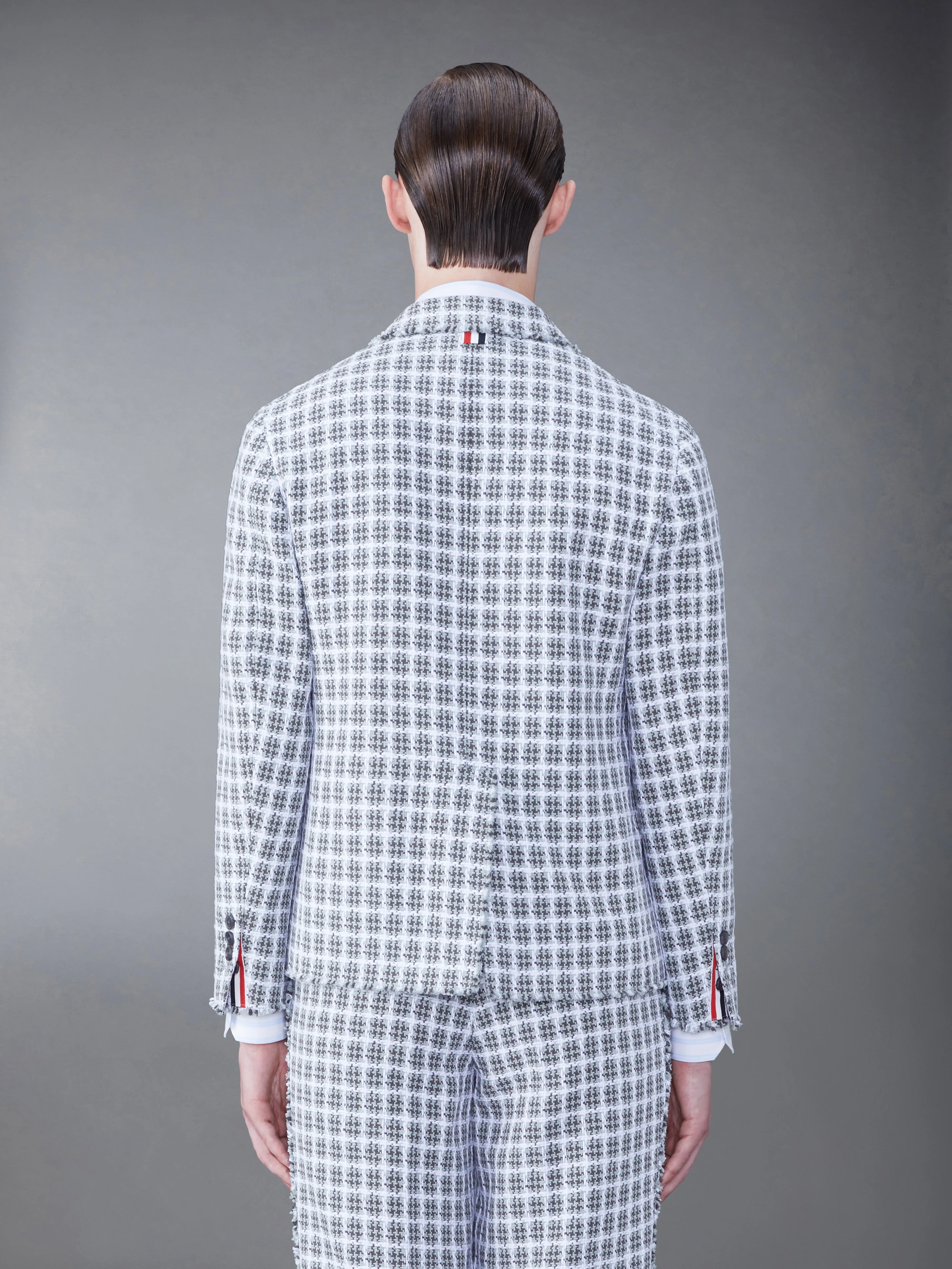 CHECK SUMMER TWEED FRAY SACK SPORT COAT sold by Thom Browne product image thumbnail 2