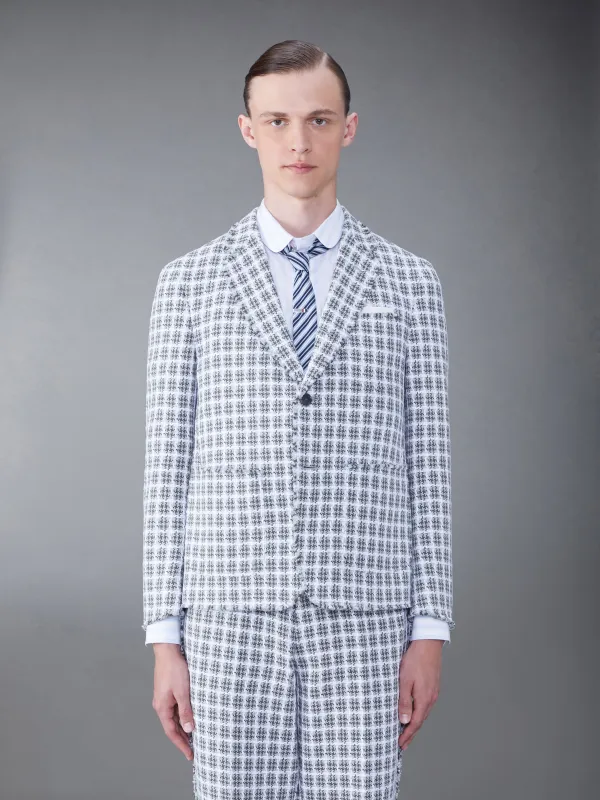 CHECK SUMMER TWEED FRAY SACK SPORT COAT sold by Thom Browne