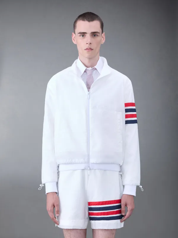 ULTRALIGHT RIPSTOP 4-BAR FUNNEL NECK JACKET sold by Thom Browne