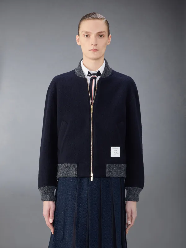 WOOL FLEECE BOMBER JACKET sold by Thom Browne