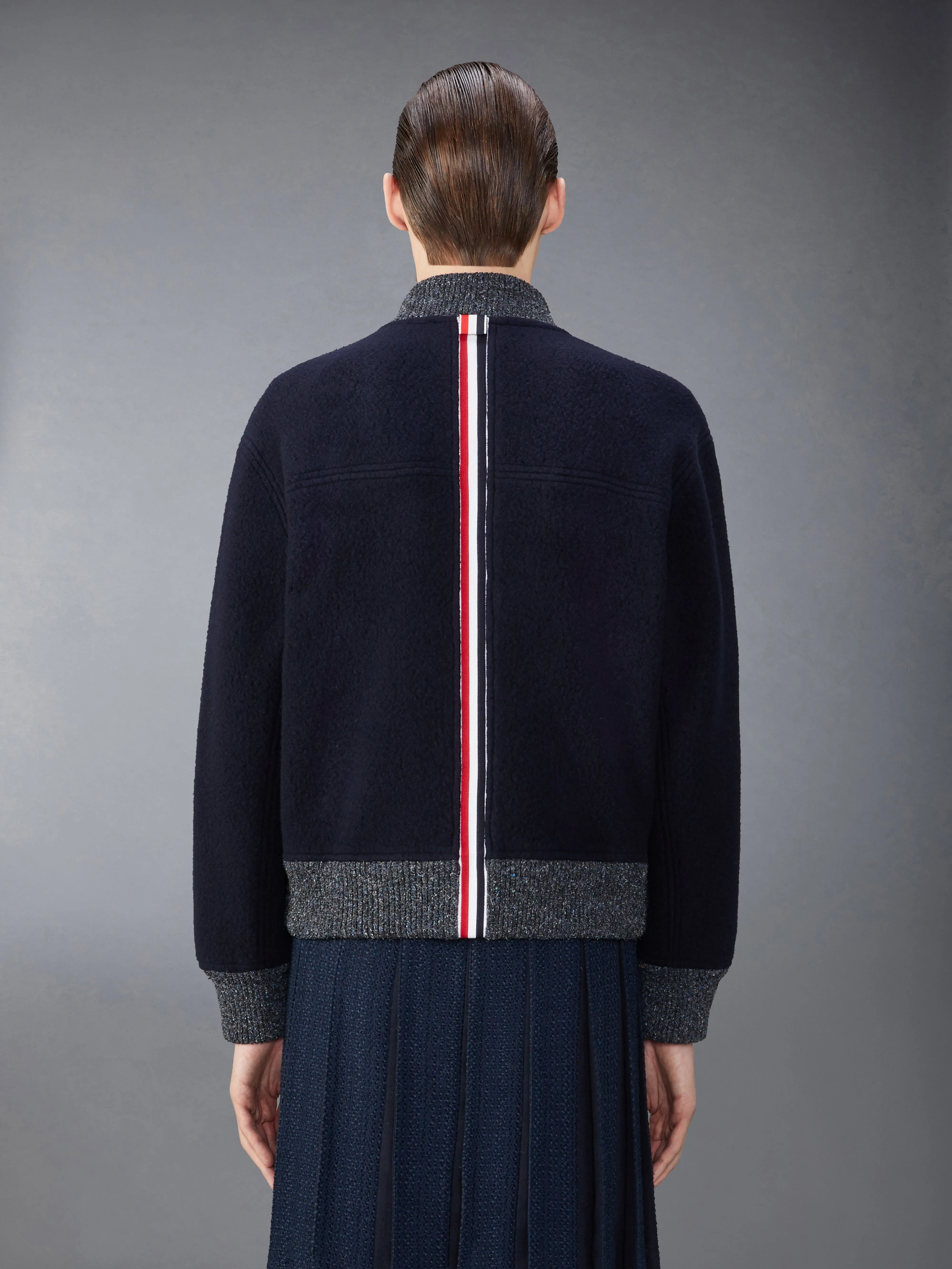 WOOL FLEECE BOMBER JACKET sold by Thom Browne product image thumbnail 2
