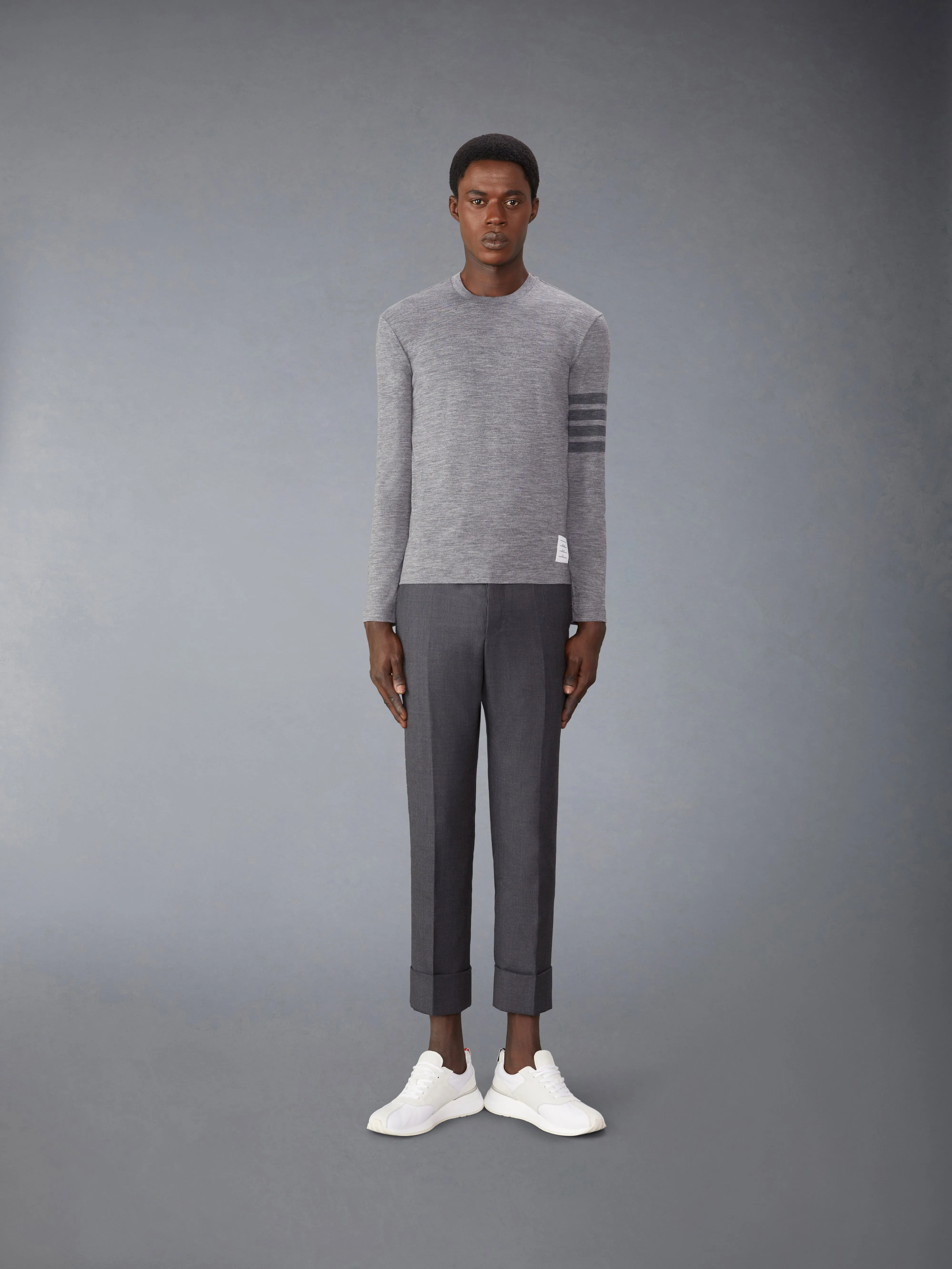 WOOL JERSEY 4-BAR TEE sold by Thom Browne product image thumbnail 3