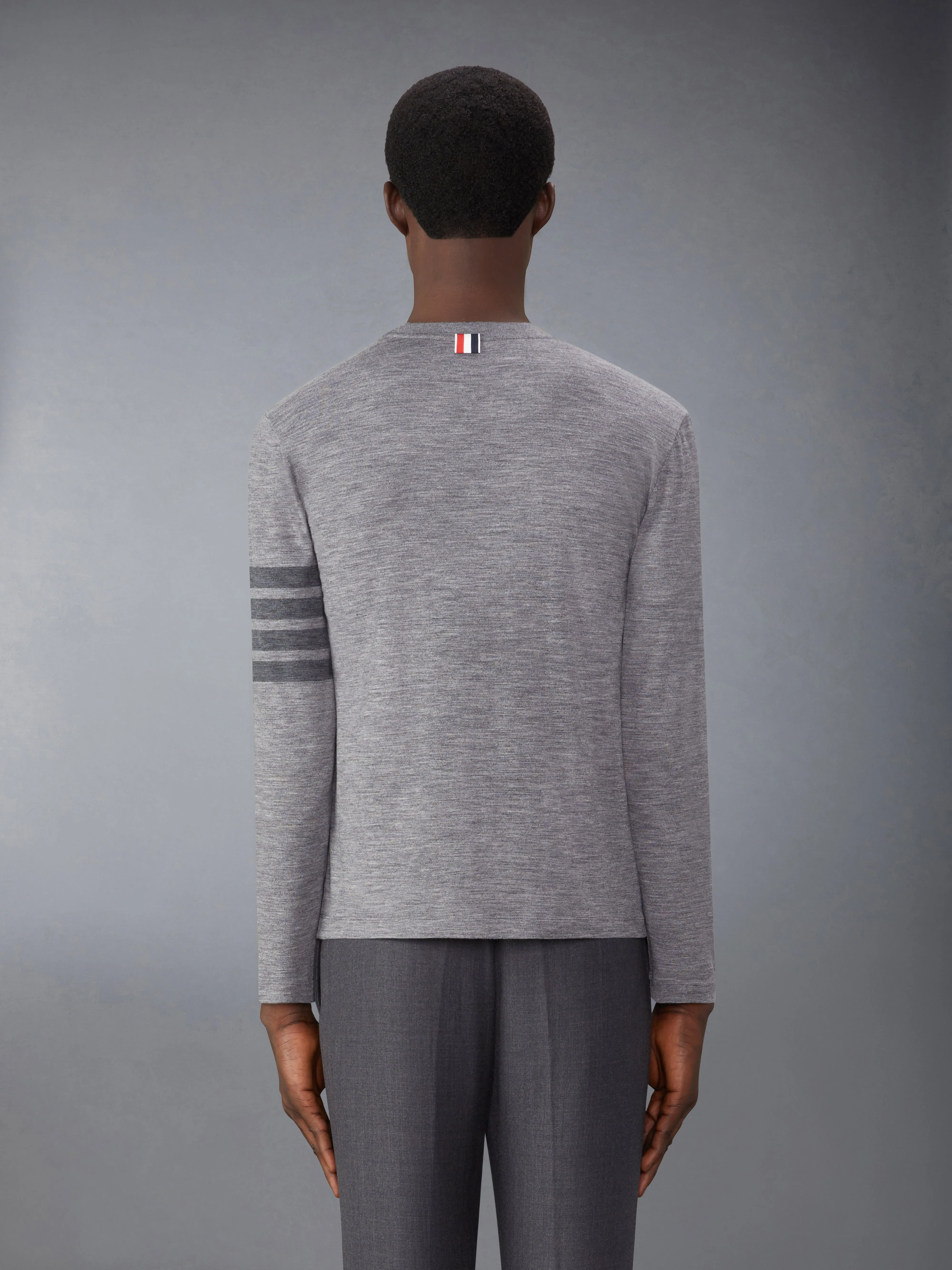 WOOL JERSEY 4-BAR TEE sold by Thom Browne product image thumbnail 2